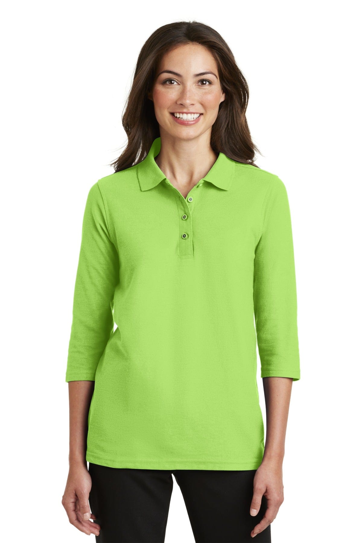 Port Authority Polos/Knits Port Authority Ladies Silk Touch 3/4-Sleeve Polo. L562