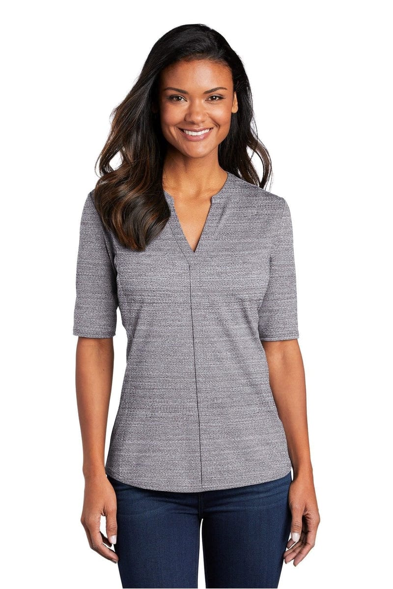 Port Authority Polos/Knits Port Authority  ®  Ladies Stretch Heather Open Neck Top  LK583
