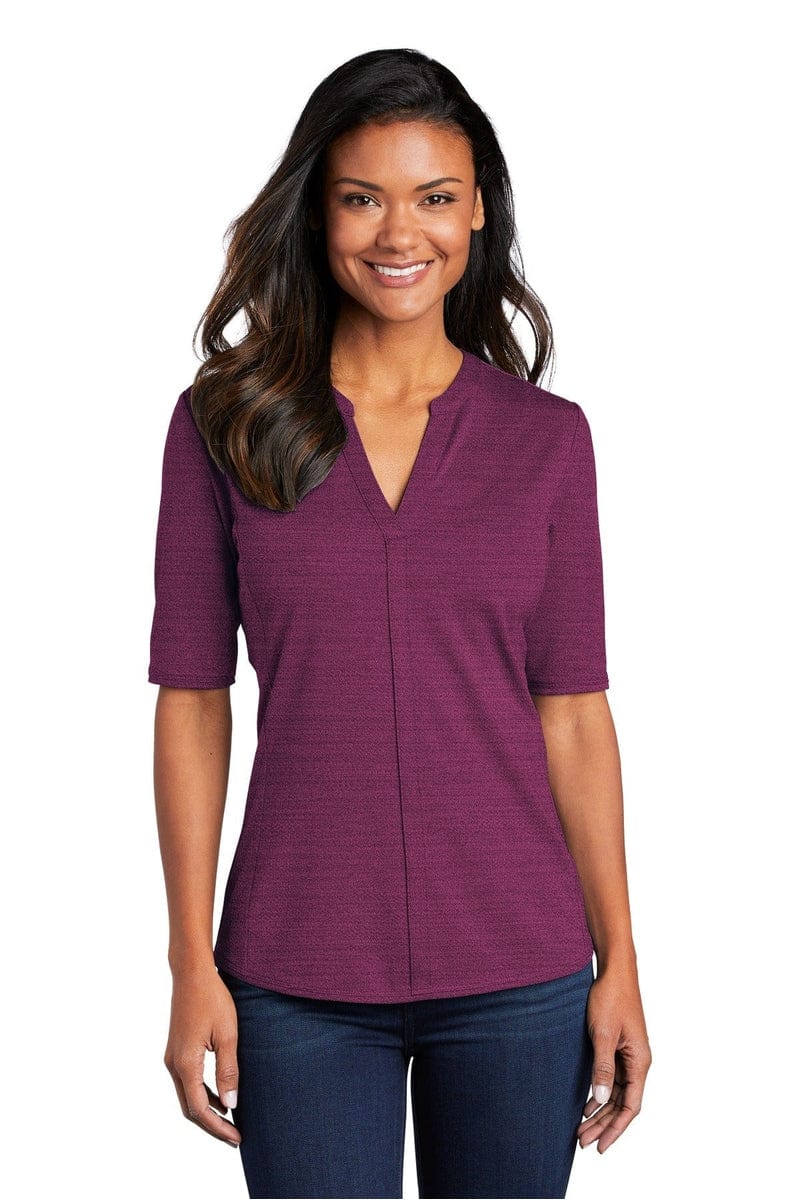 Port Authority Polos/Knits Port Authority  ®  Ladies Stretch Heather Open Neck Top  LK583