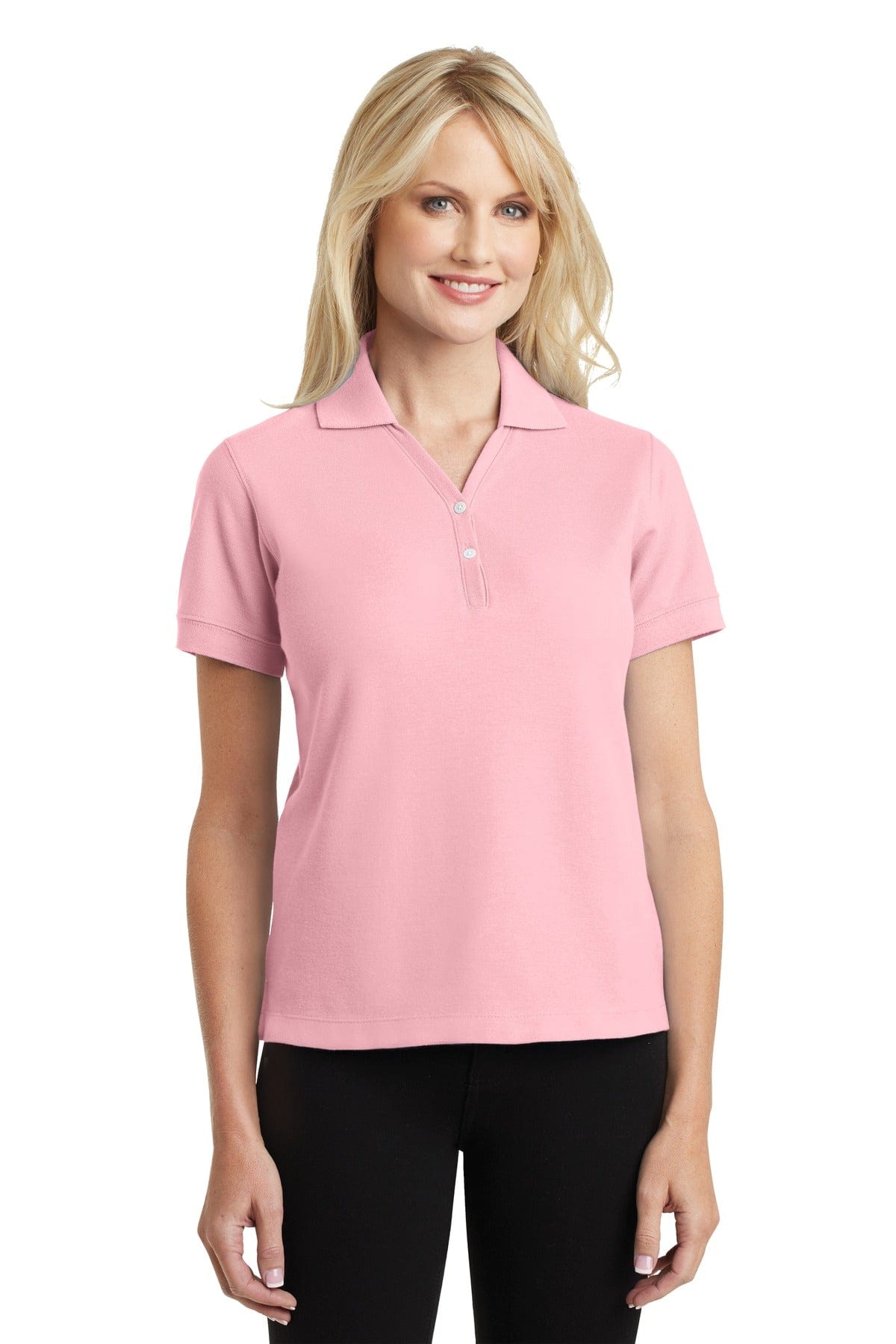 Port Authority Polos/Knits S / Light Pink DISCONTINUED  Port Authority ®  Ladies 100% Pima Cotton Polo.  L448