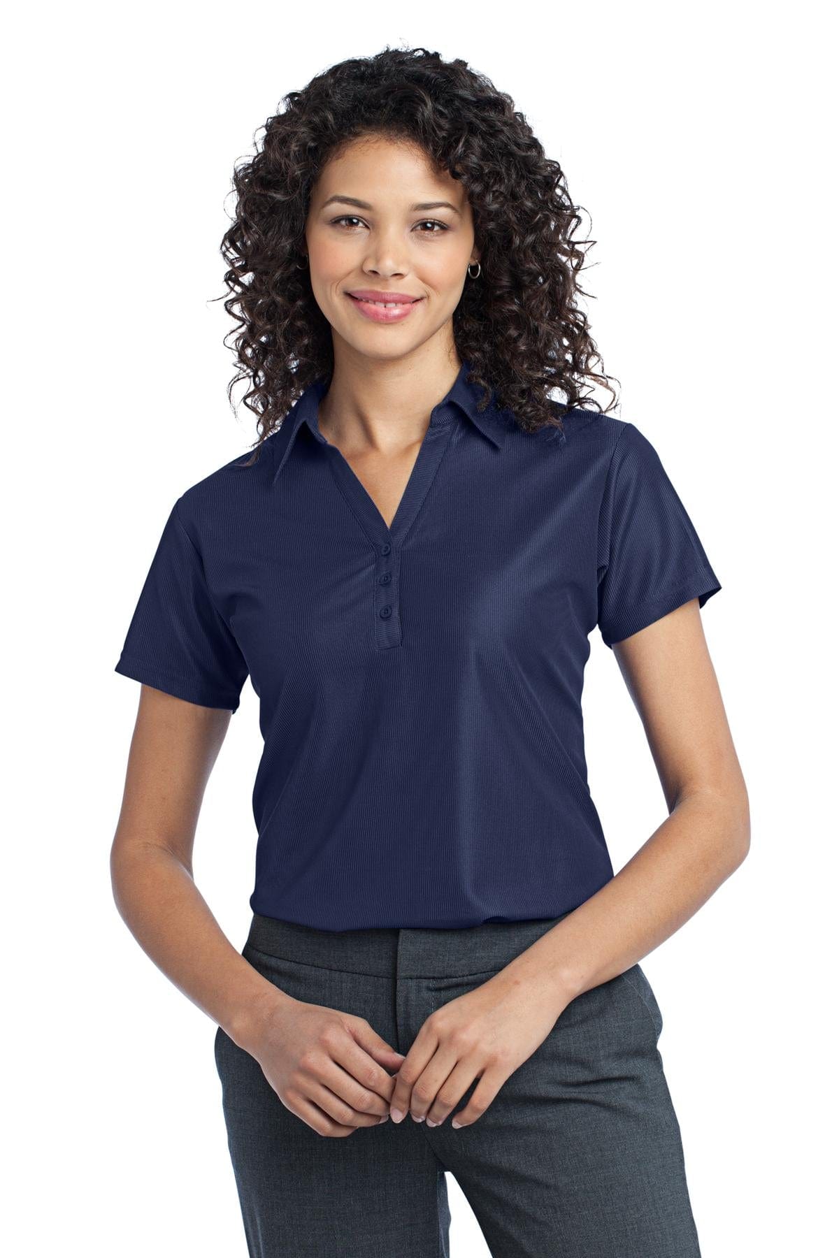 Port Authority Polos/Knits XL / True Navy DISCONTINUED  Port Authority ®  Ladies Vertical Pique Polo. L512
