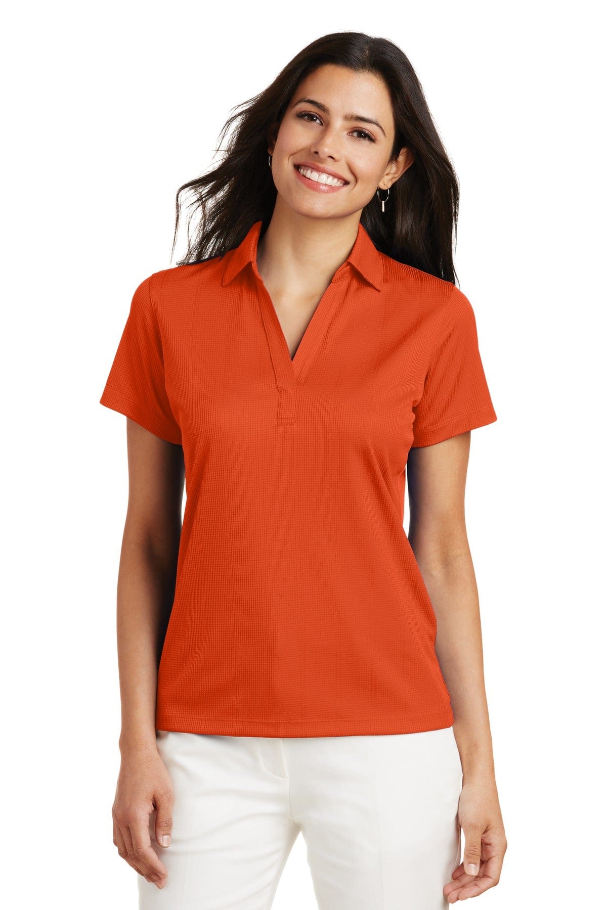 Port Authority Polos/Knits XS / Autumn Orange Port Authority Ladies Performance Fine Jacquard Polo. L528
