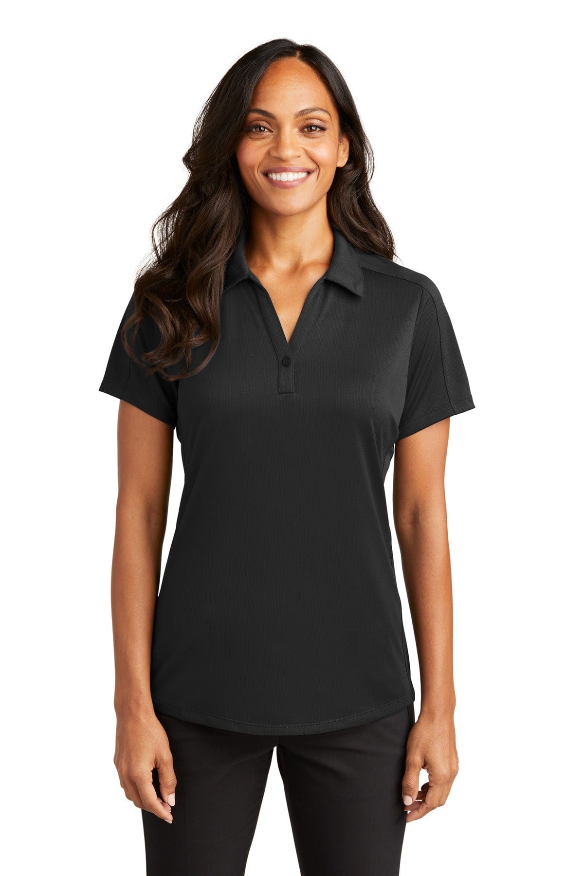 Port Authority Polos/Knits XS / Black Port Authority ®  Ladies Diamond Jacquard Polo. L569