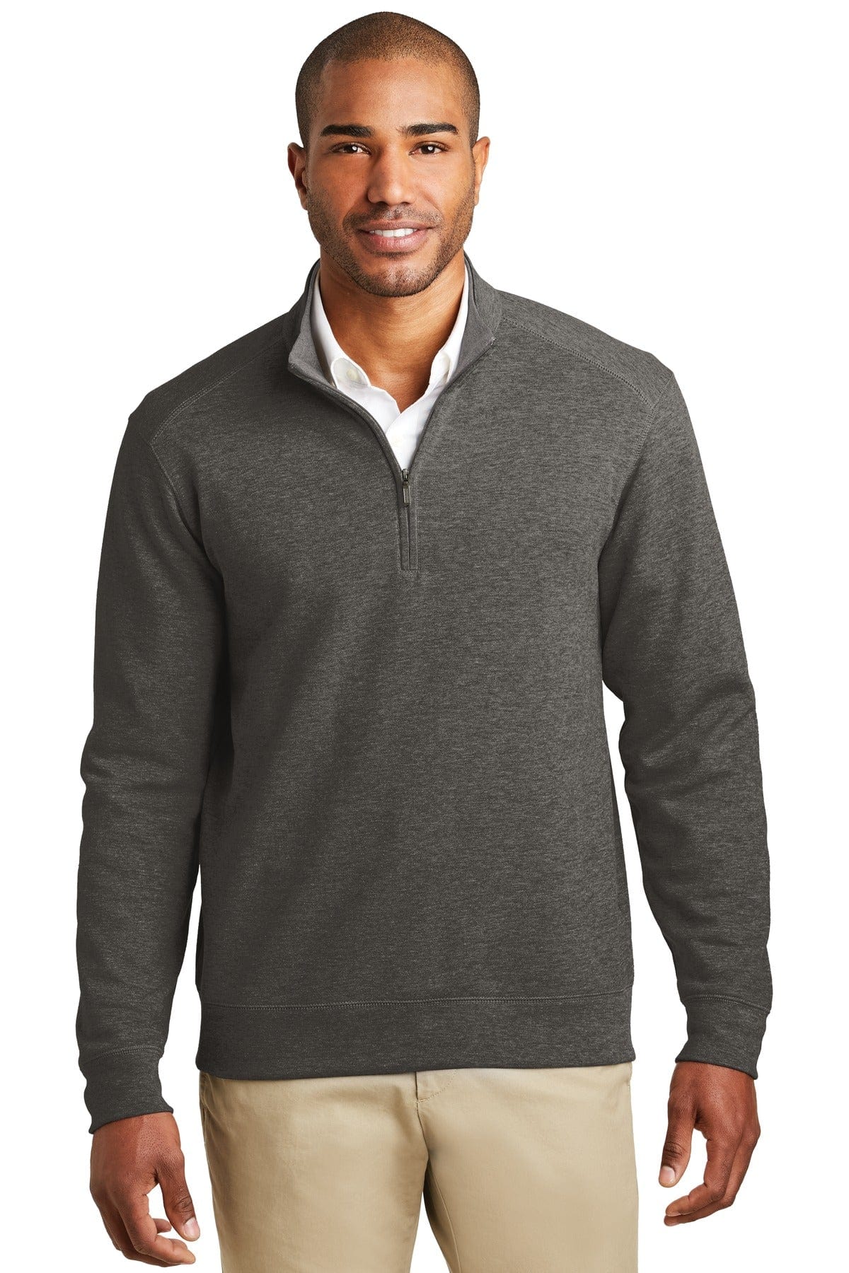 Port Authority Polos/Knits XS / Charcoal Heather/ Medium Heather Grey Port Authority ®  Interlock 1/4-Zip. K807