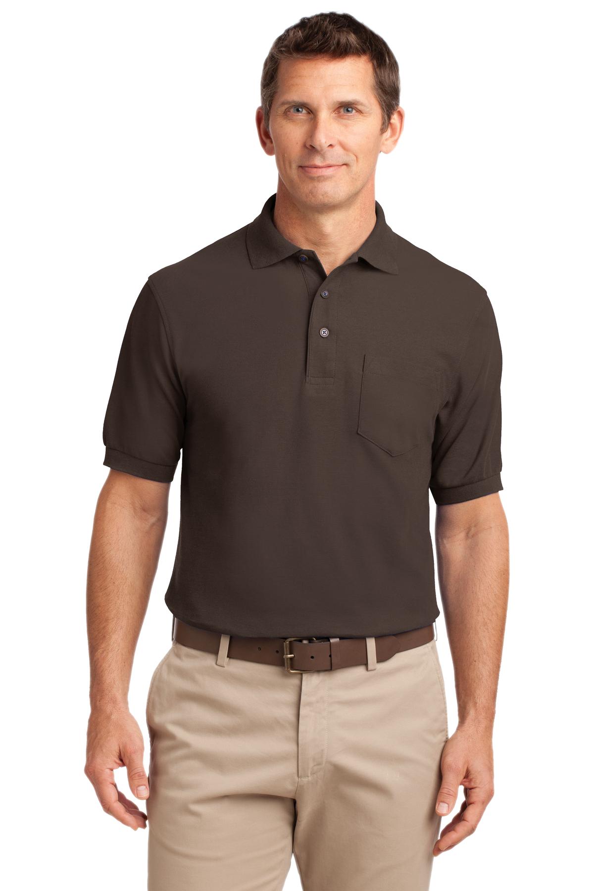 Port Authority Polos/Knits XS / Coffee Bean Port Authority ®  Silk Touch™ Polo with Pocket.  K500P