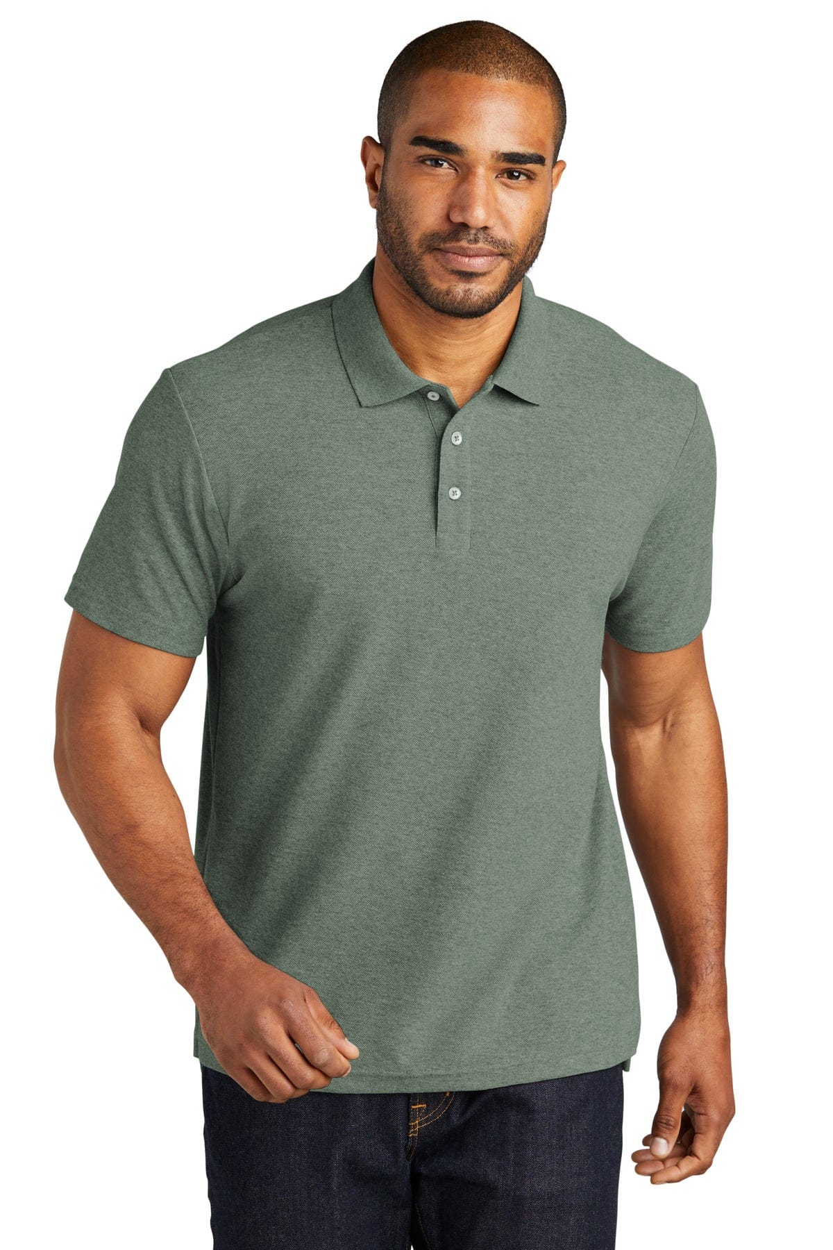Port Authority Polos/Knits XS / Dark Green Heather Port Authority K867: C-FREE Cotton Blend Pique Polo