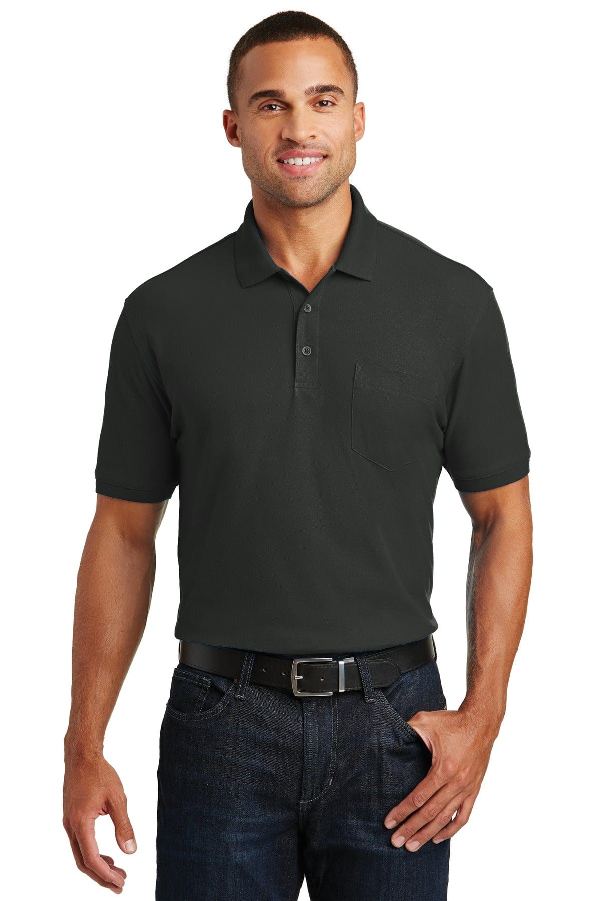 Port Authority Polos/Knits XS / Deep Black Port Authority®  Core Classic Pique Pocket Polo. K100P