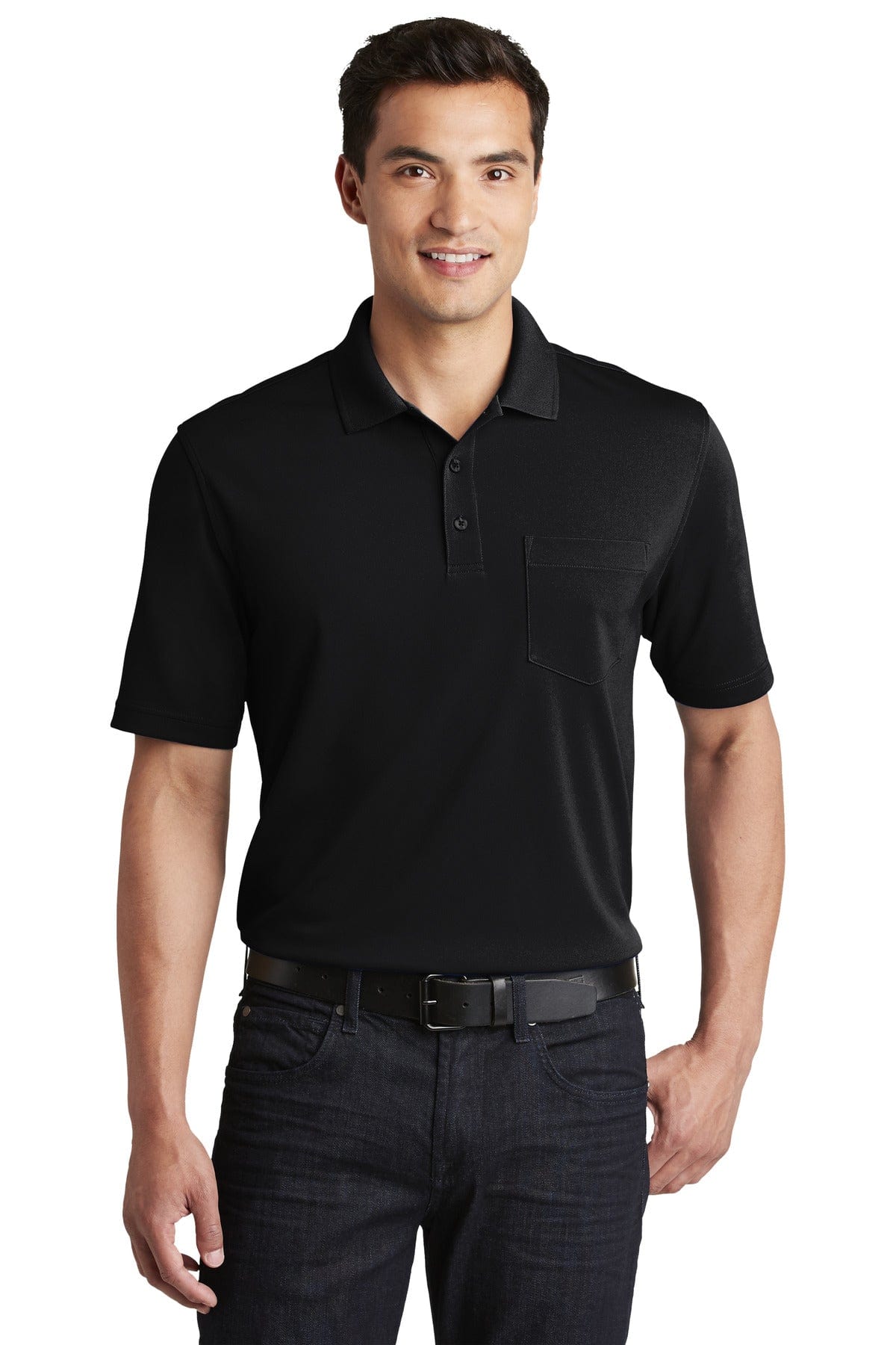 Port Authority Polos/Knits XS / Deep Black Port Authority ®  Dry Zone ®  UV Micro-Mesh Pocket Polo. K110P