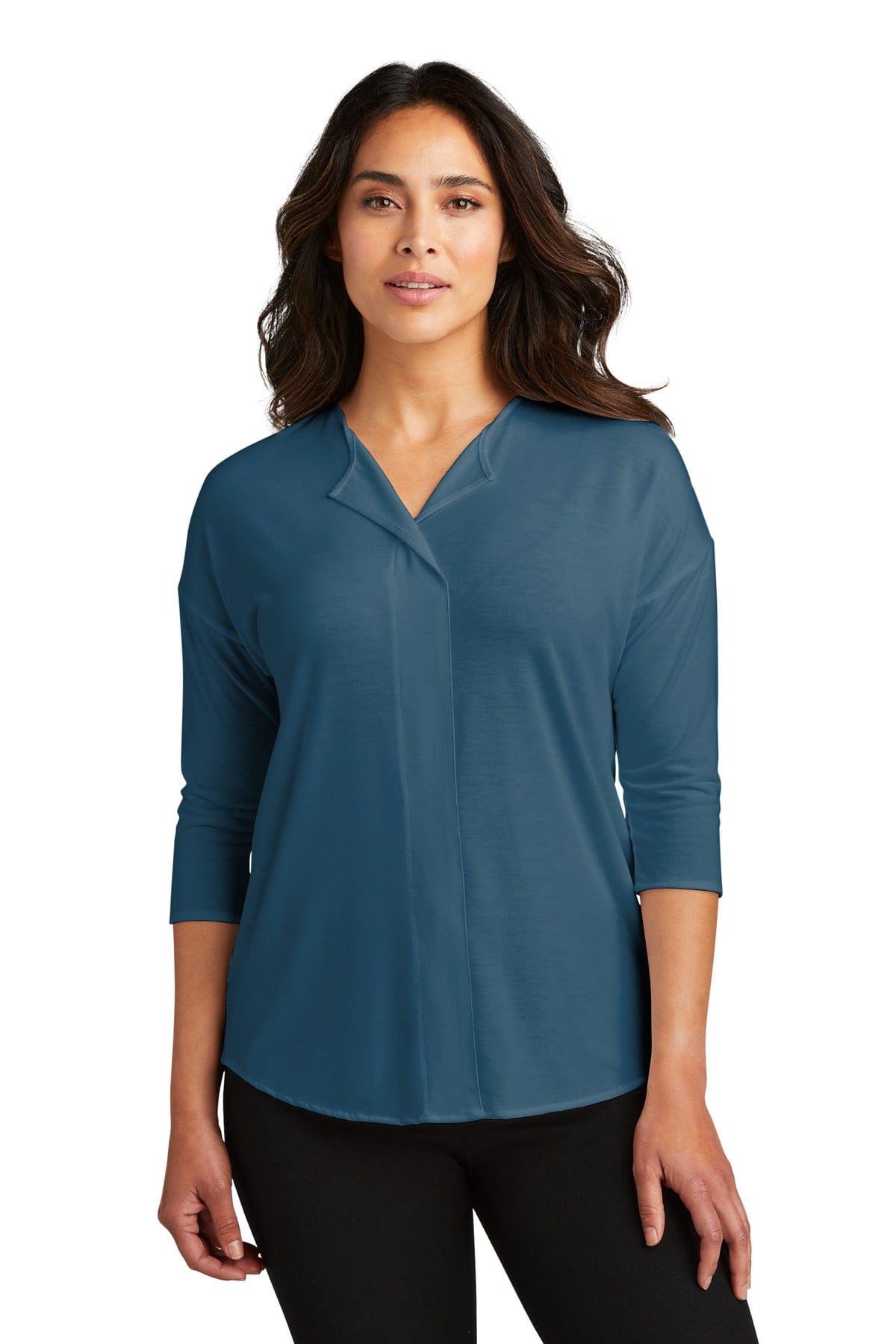 Port Authority Polos/Knits XS / Dusty Blue Port Authority ®  Ladies Concept 3/4-Sleeve Soft Split Neck Top. LK5433
