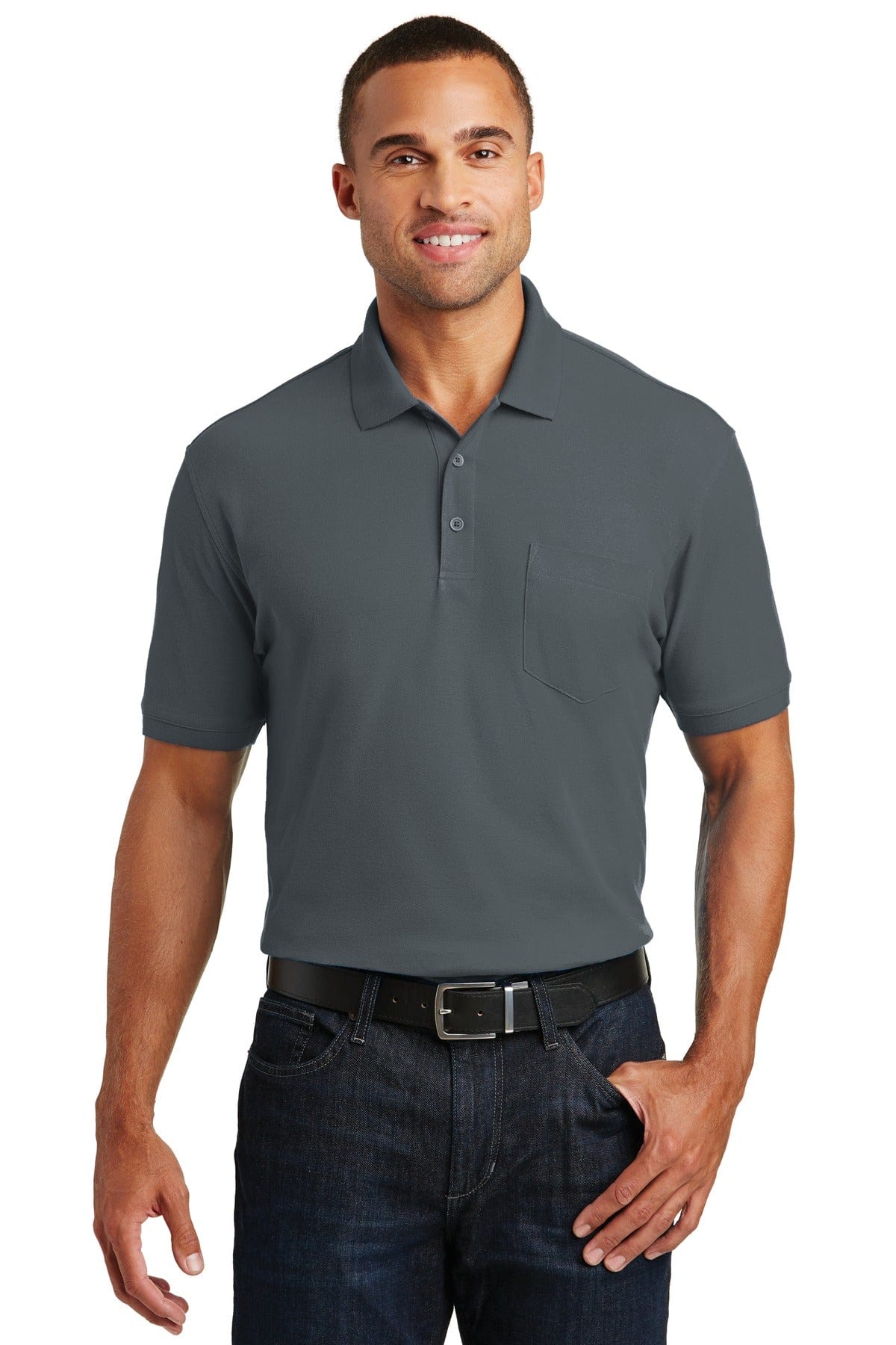 Port Authority Polos/Knits XS / Graphite Port Authority®  Core Classic Pique Pocket Polo. K100P