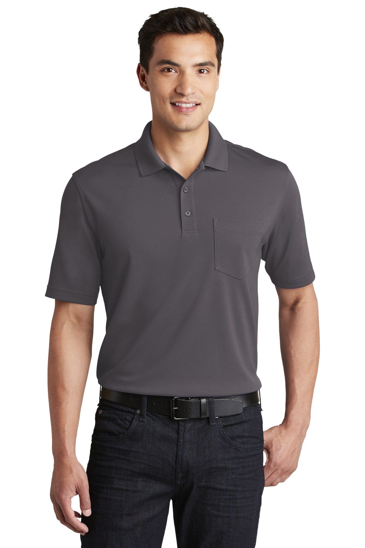 Port Authority Polos/Knits XS / Graphite Port Authority ®  Dry Zone ®  UV Micro-Mesh Pocket Polo. K110P