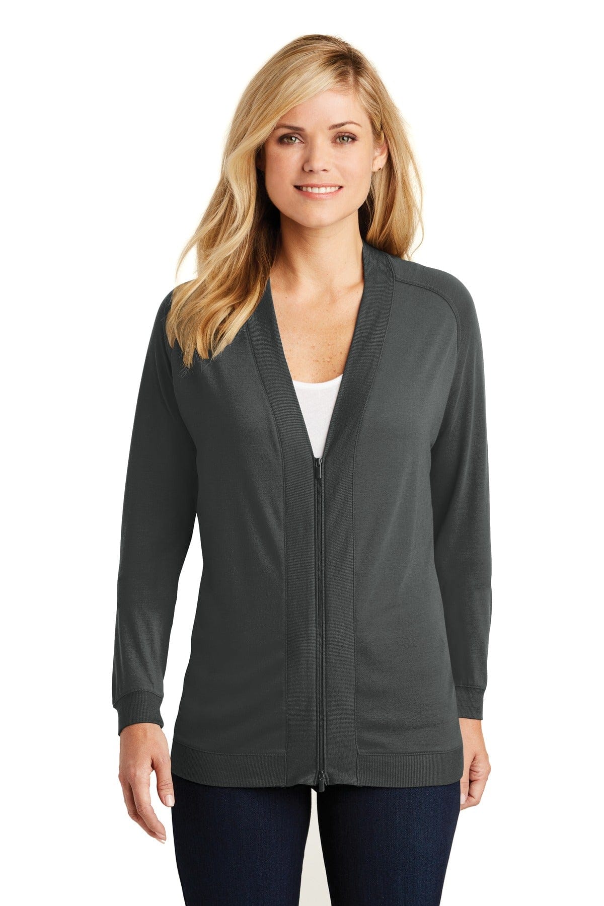 Port Authority Polos/Knits XS / Grey Smoke Port Authority ®  Ladies Concept Bomber Cardigan. LK5431