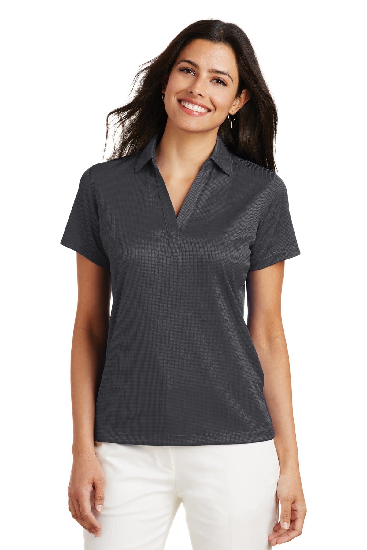 Port Authority Polos/Knits XS / Grey Smoke Port Authority ®  Ladies Performance Fine Jacquard Polo. L528