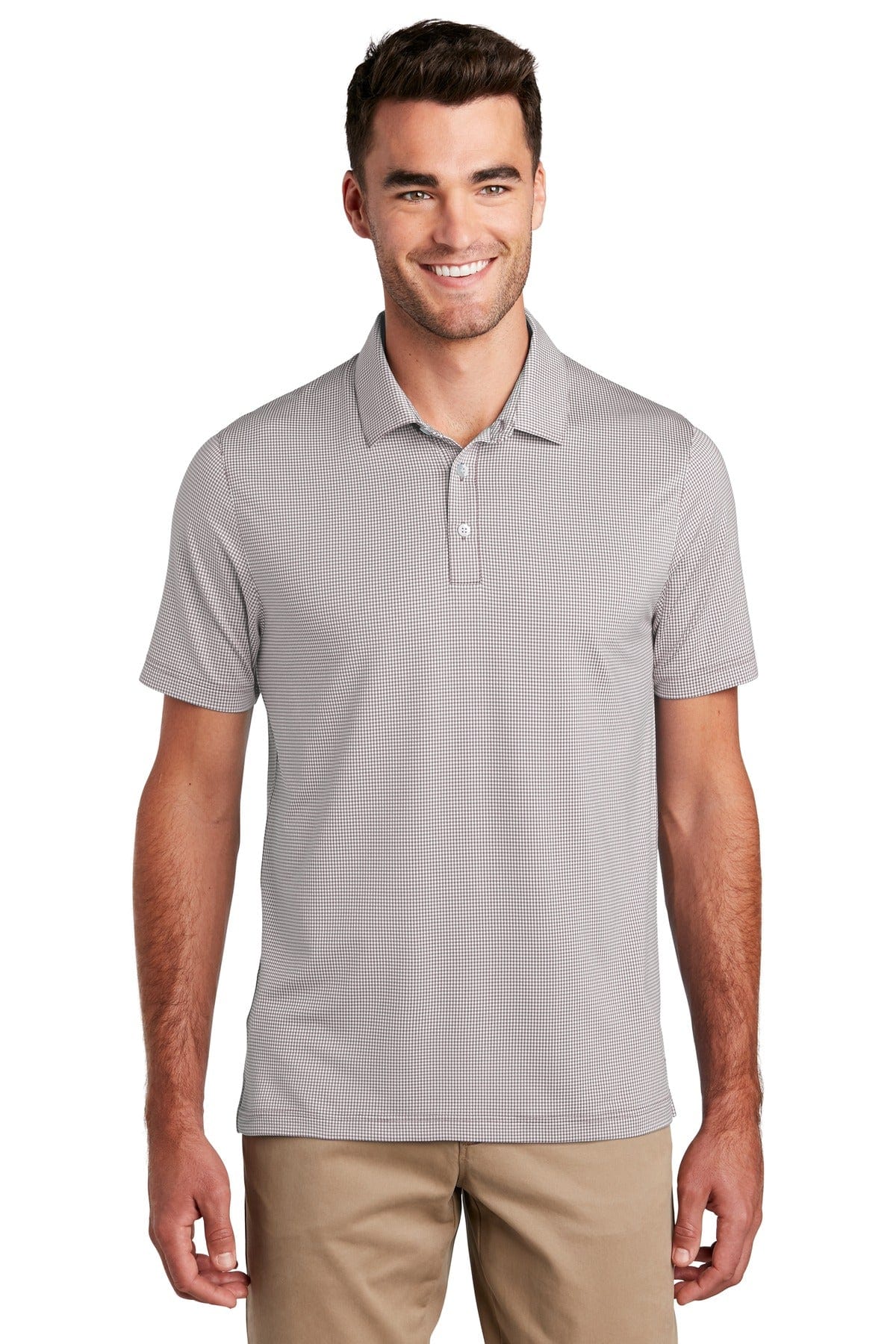 Port Authority Polos/Knits XS / Gusty Grey/ White Port Authority® | Gingham Polo K646