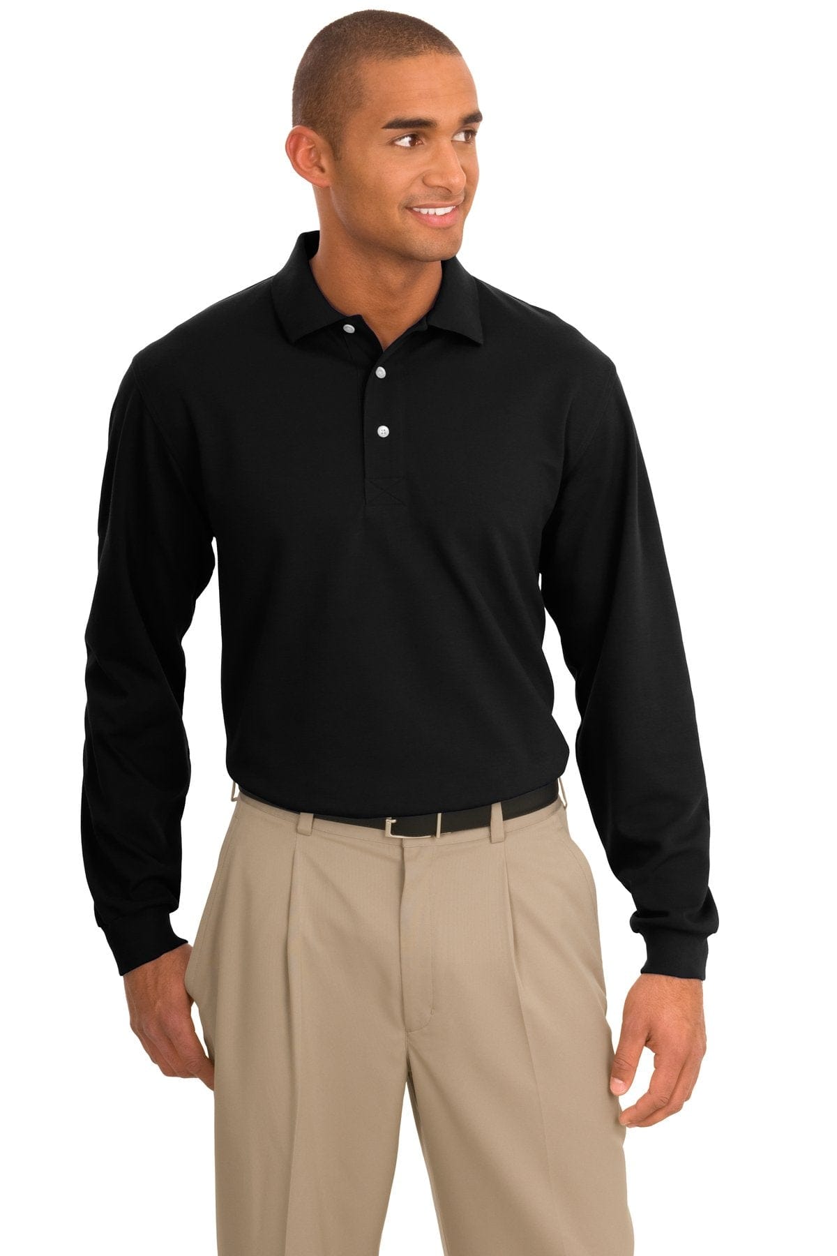 Port Authority Polos/Knits XS / Jet Black Port Authority®  Rapid Dry™ Long Sleeve Polo.  K455LS