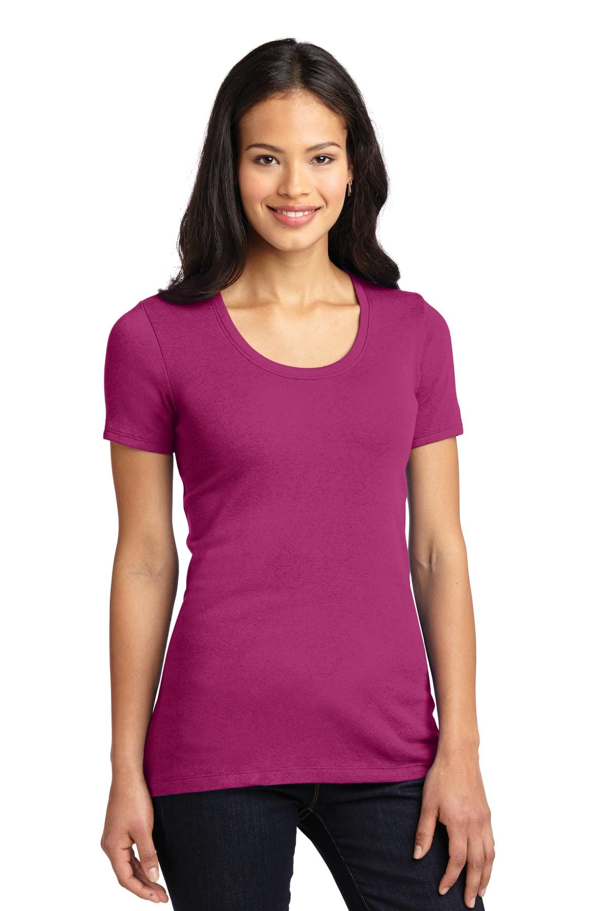 Port Authority Polos/Knits XS / Magenta DISCONTINUED  Port Authority ®  Ladies Concept Stretch Scoop Tee. LM1006