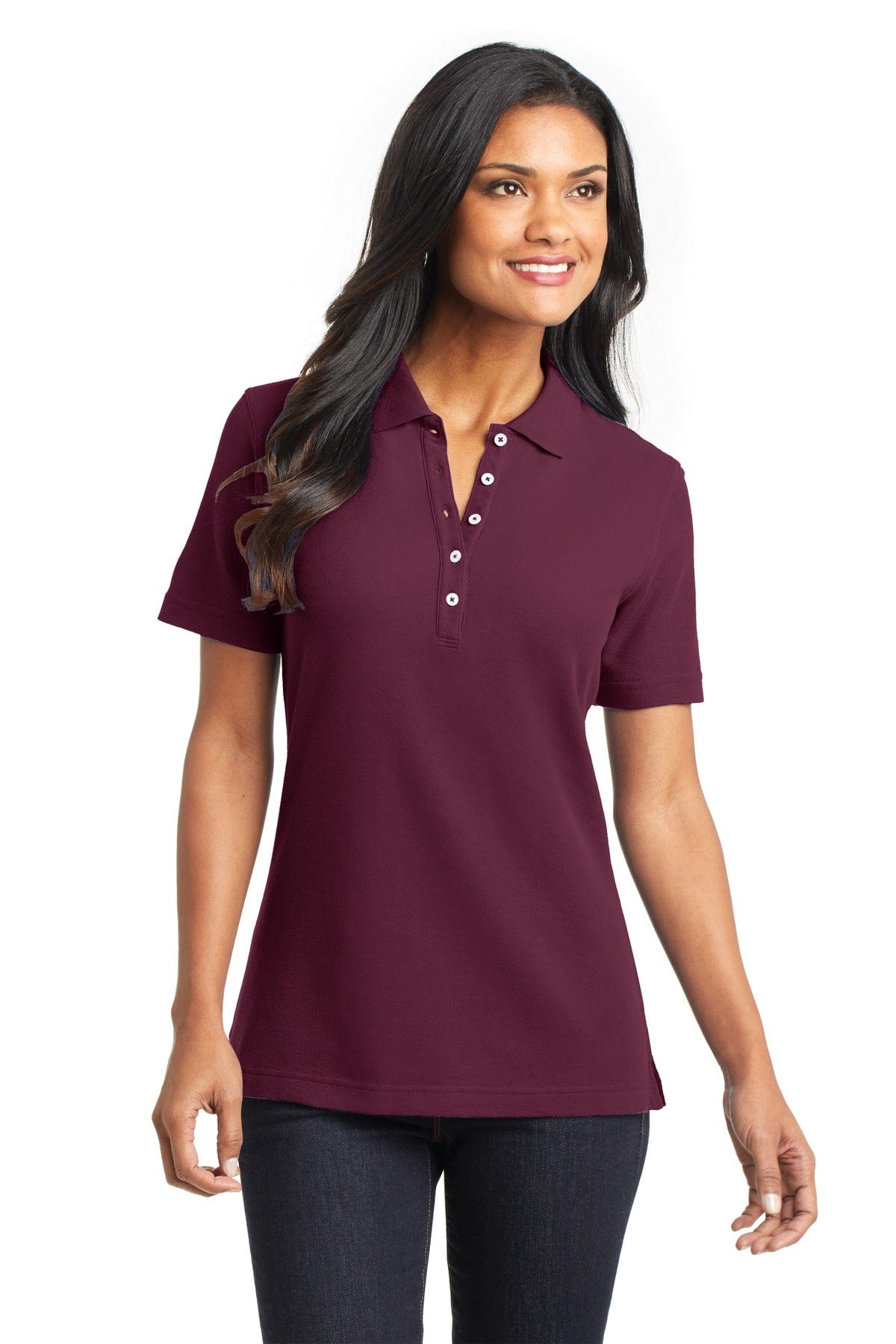 Port Authority Polos/Knits XS / Maroon DISCONTINUED  Port Authority ®  Ladies EZCotton™ Pique Polo. L800
