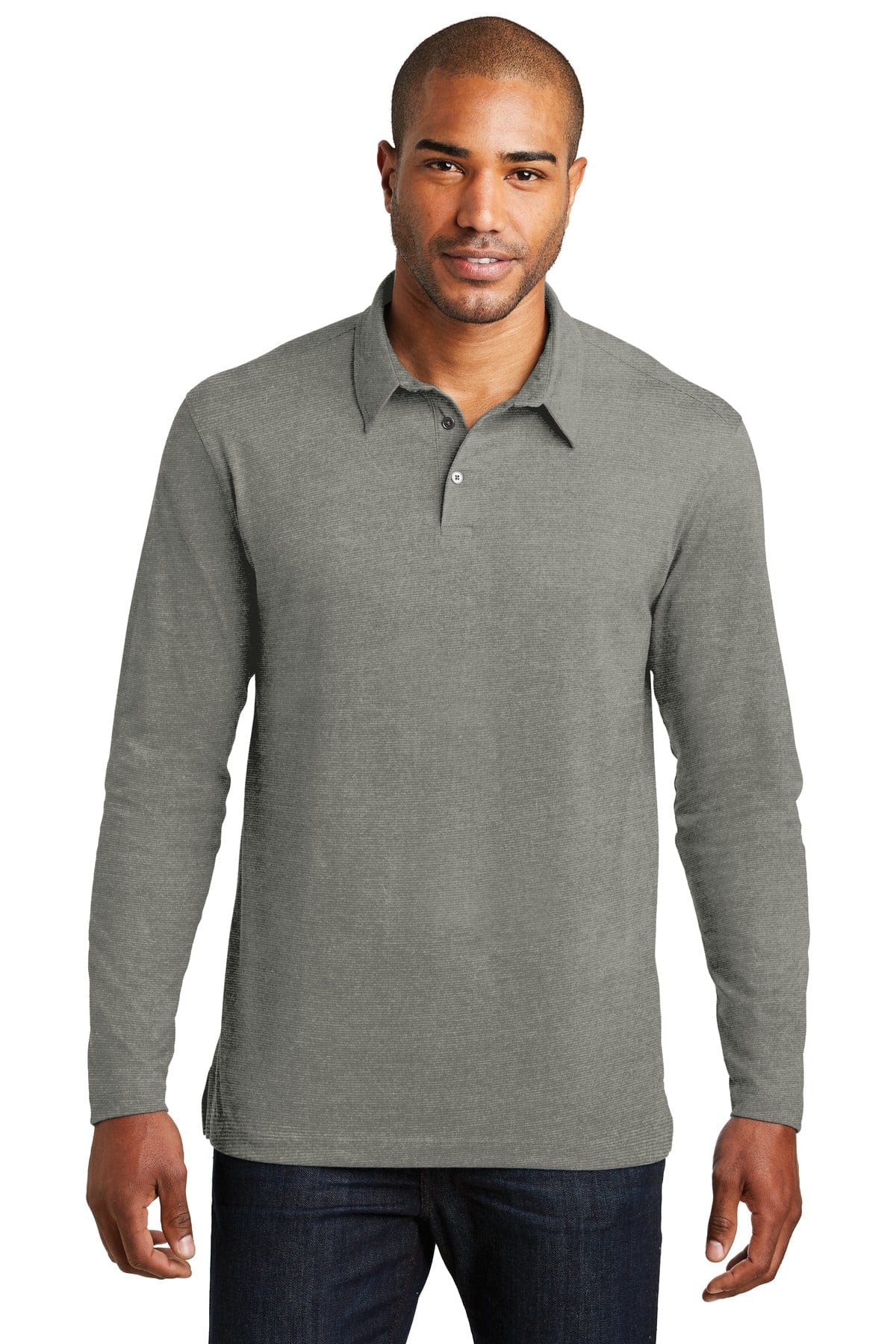 Port Authority Polos/Knits XS / Monument Grey DISCONTINUED  Port Authority ®  Long Sleeve Meridian Cotton Blend Polo. K577LS