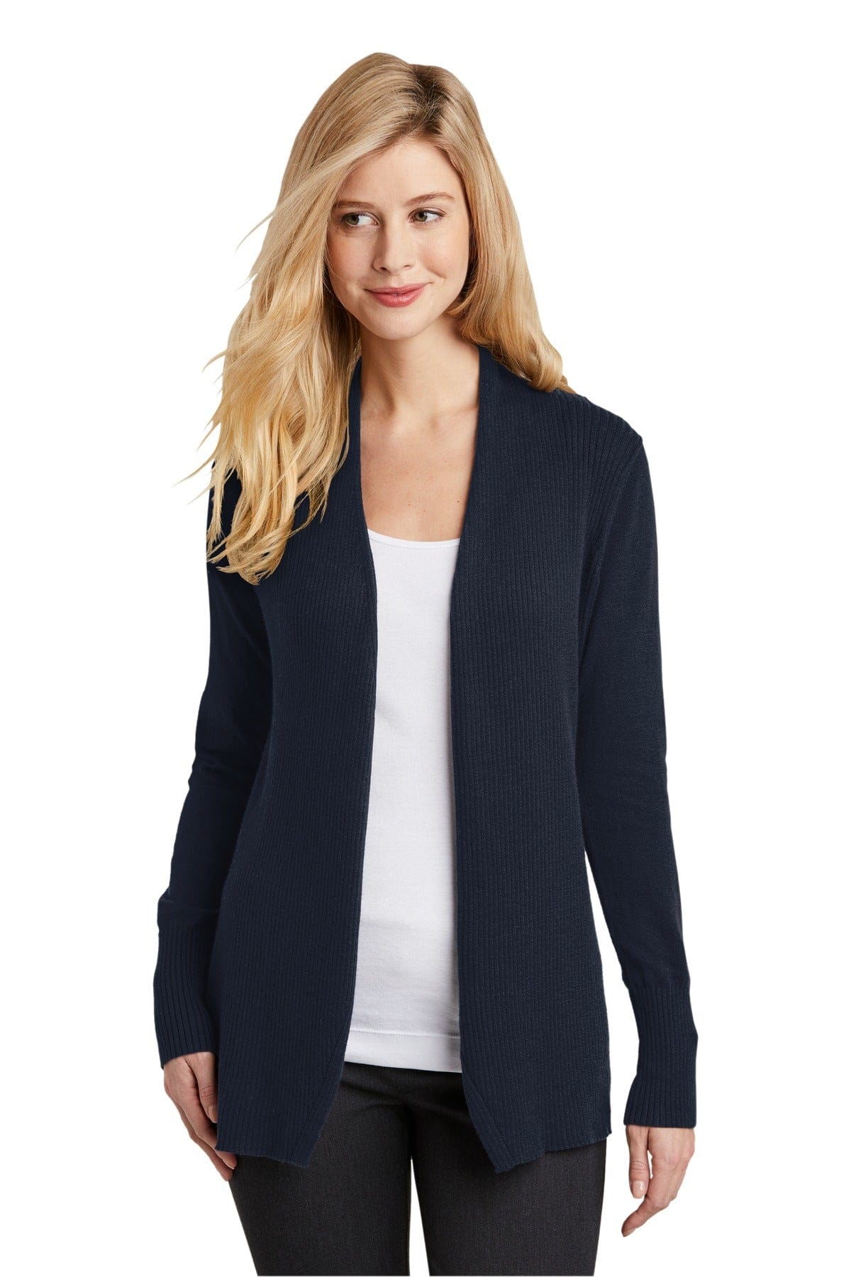 Port Authority Polos/Knits XS / Navy Port Authority ®  Ladies Open Front Cardigan Sweater. LSW289