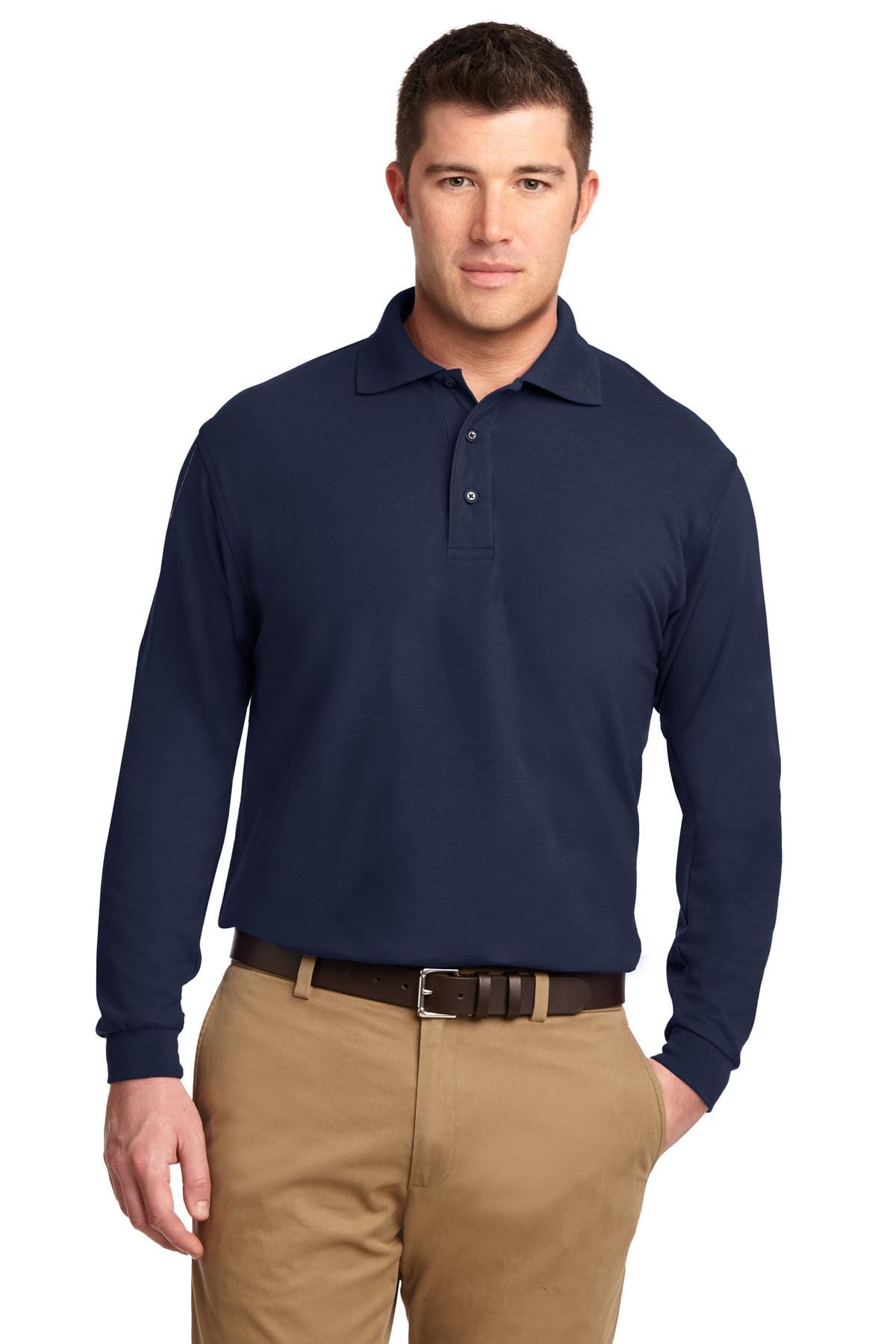 Port Authority Polos/Knits XS / Navy Port Authority®  Silk Touch™ Long Sleeve Polo.  K500LS