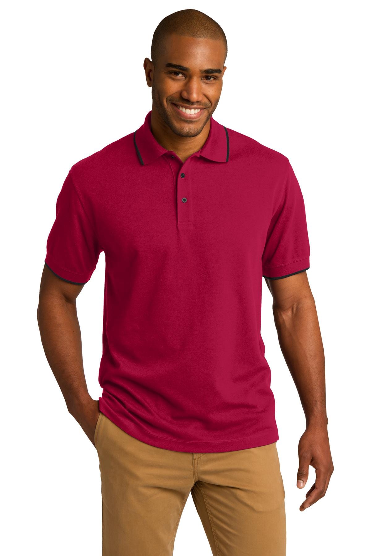 Port Authority Polos/Knits XS / Red/ Jet Black DISCONTINUED  Port Authority ®  Rapid Dry™ Tipped Polo. K454
