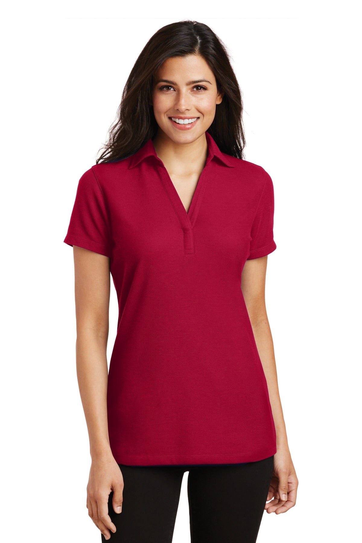 Port Authority Polos/Knits XS / Red Port Authority ®  Ladies Silk Touch ™  Y-Neck Polo. L5001