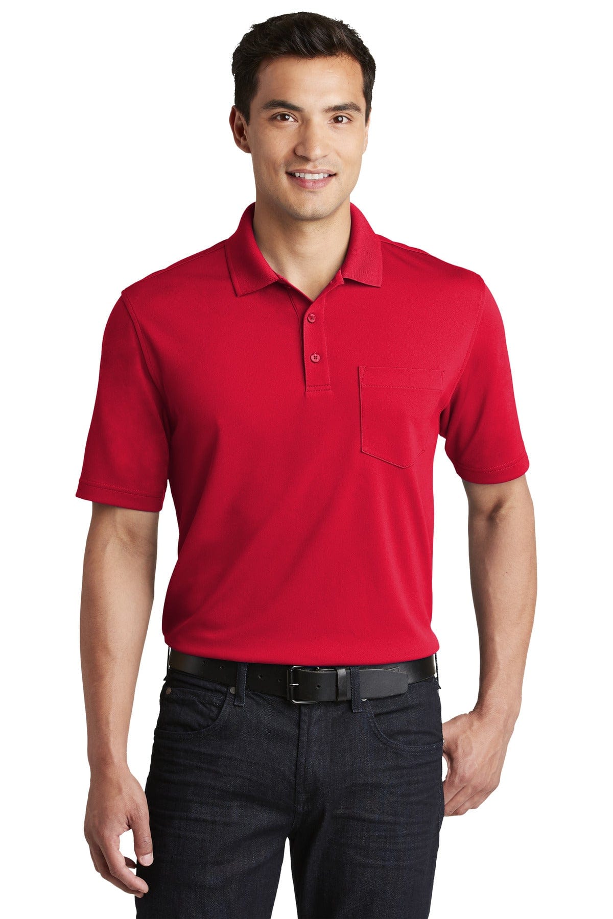 Port Authority Polos/Knits XS / Rich Red Port Authority ®  Dry Zone ®  UV Micro-Mesh Pocket Polo. K110P