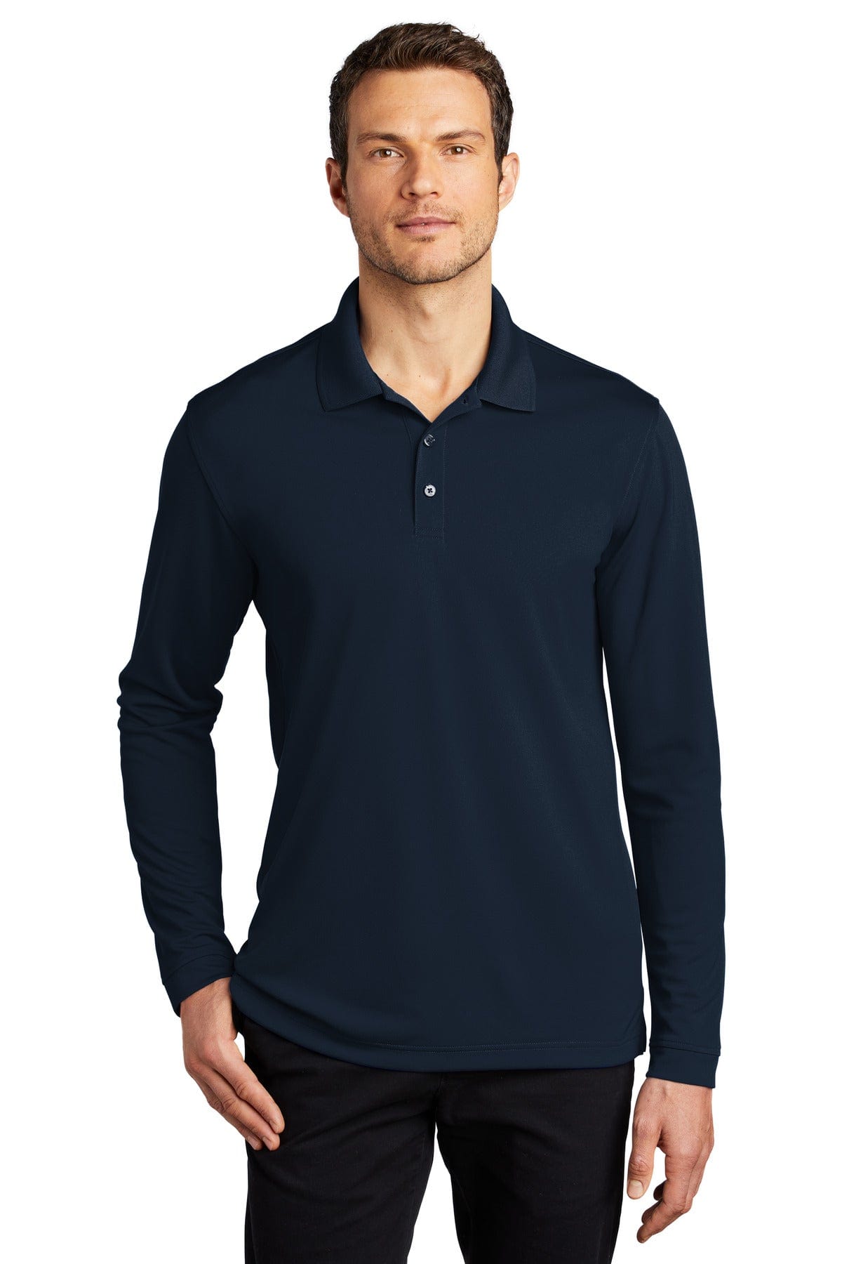 Port Authority Polos/Knits XS / River Blue Navy Port Authority®  Dry Zone®  UV Micro-Mesh Long Sleeve Polo K110LS