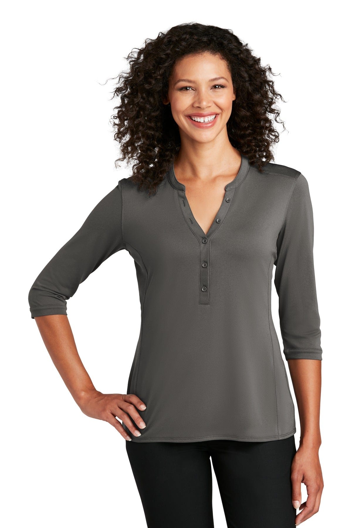 Port Authority Polos/Knits XS / Sterling Grey Port Authority  ®   Ladies UV Choice Pique Henley LK750