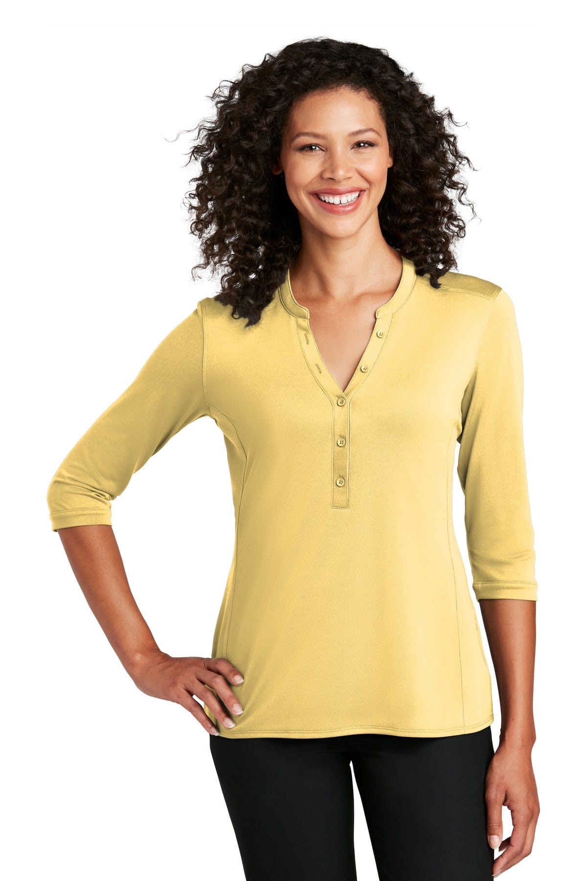 Port Authority Polos/Knits XS / Sunbeam Yellow Port Authority  ®   Ladies UV Choice Pique Henley LK750