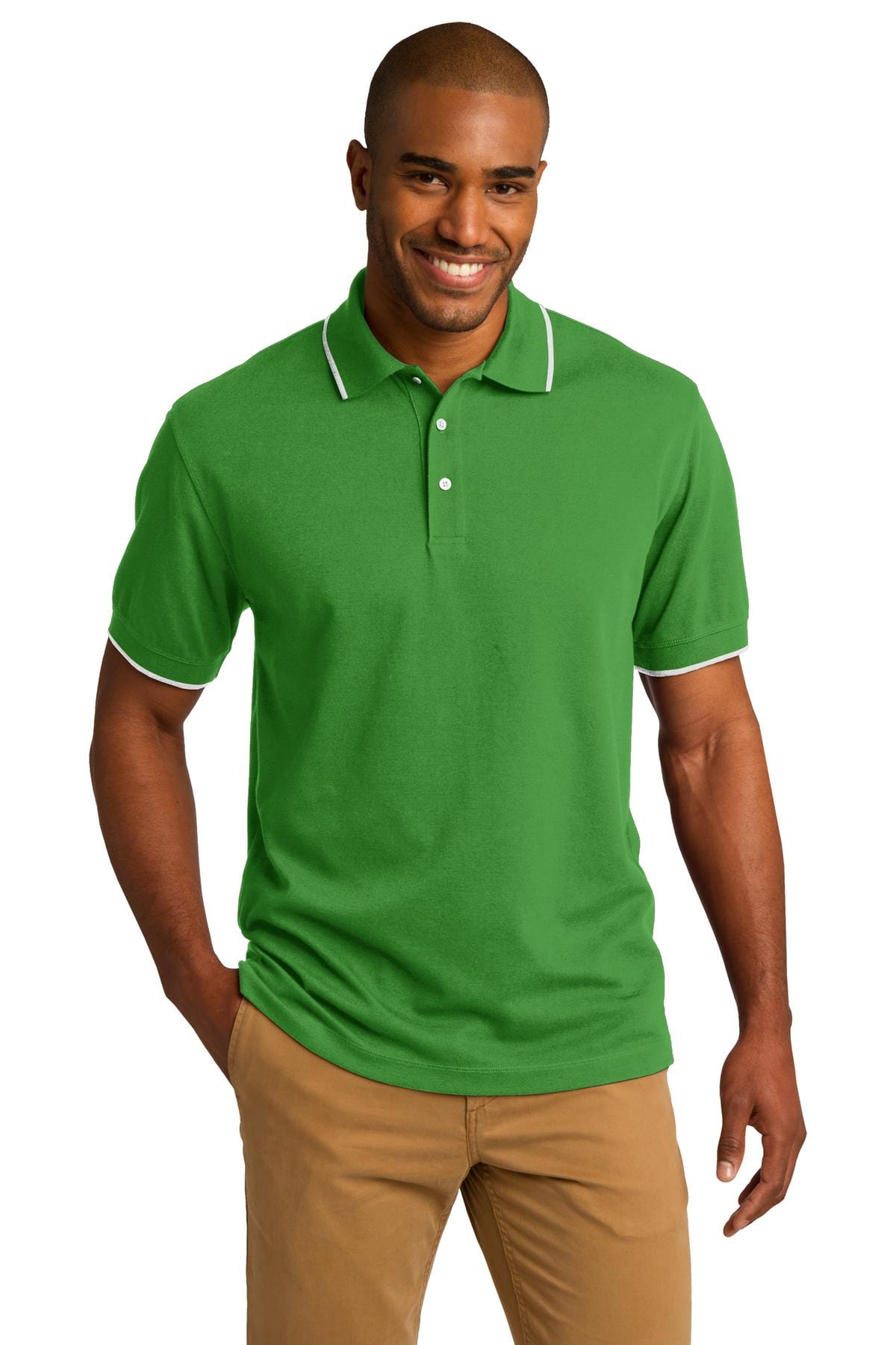 Port Authority Polos/Knits XS / Vine Green/ White DISCONTINUED  Port Authority ®  Rapid Dry™ Tipped Polo. K454