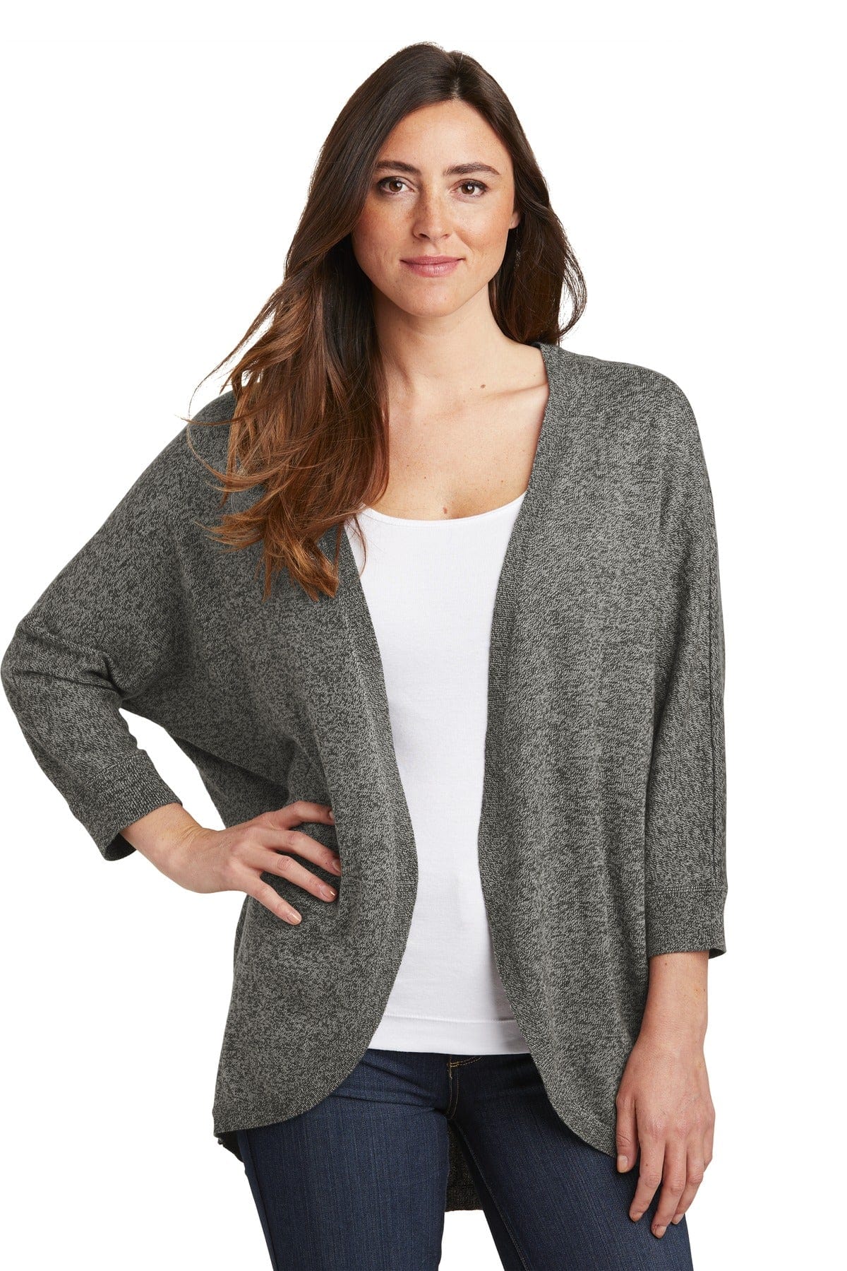 Port Authority Polos/Knits XS / Warm Grey Marl Port Authority  ®  Ladies Marled Cocoon Sweater. LSW416