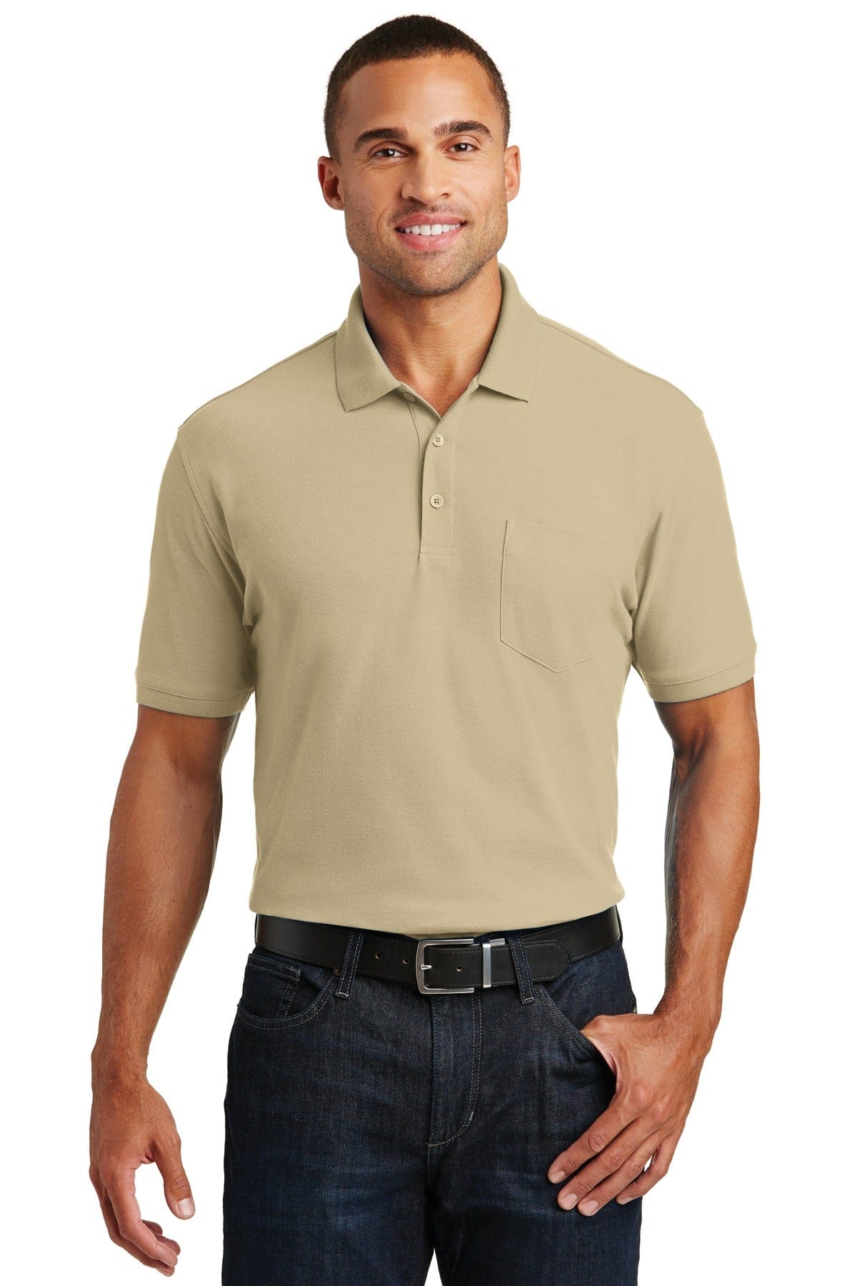 Port Authority Polos/Knits XS / Wheat Port Authority®  Core Classic Pique Pocket Polo. K100P