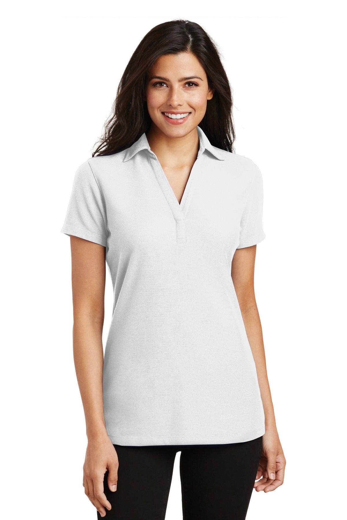 Port Authority Polos/Knits XS / White Port Authority ®  Ladies Silk Touch ™  Y-Neck Polo. L5001