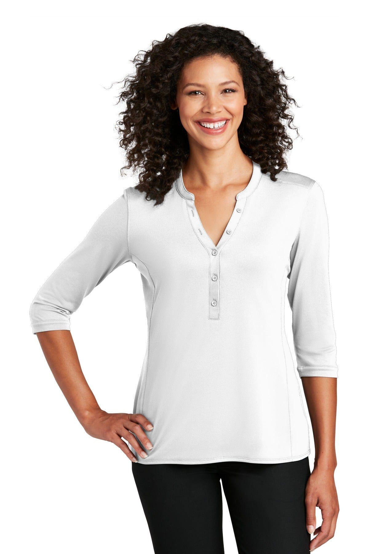 Port Authority Polos/Knits XS / White Port Authority  ®   Ladies UV Choice Pique Henley LK750