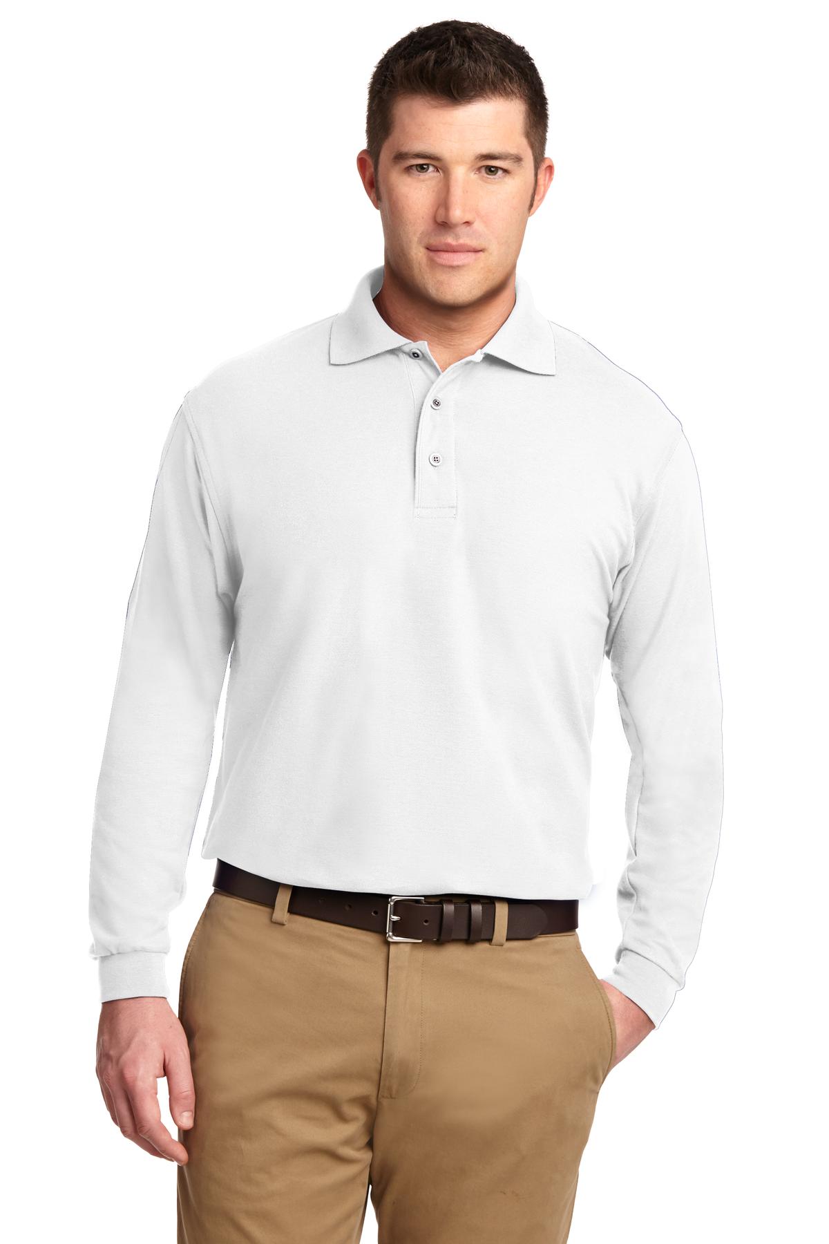 Port Authority Polos/Knits XS / White Port Authority®  Silk Touch™ Long Sleeve Polo.  K500LS