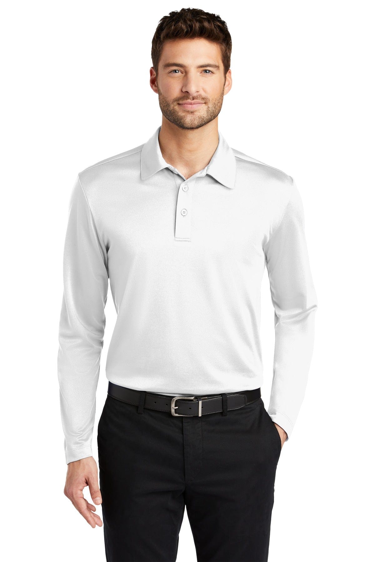 Port Authority Polos/Knits XS / White Port Authority ®  Silk Touch™ Performance Long Sleeve Polo. K540LS