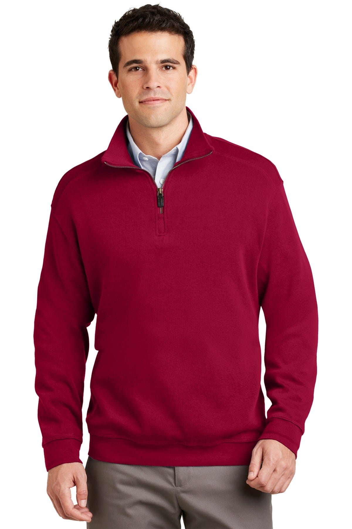 Port Authority Sweatshirts/Fleece DISCONTINUED  Port Authority ®  Flatback Rib 1/4-Zip Pullover.  F220