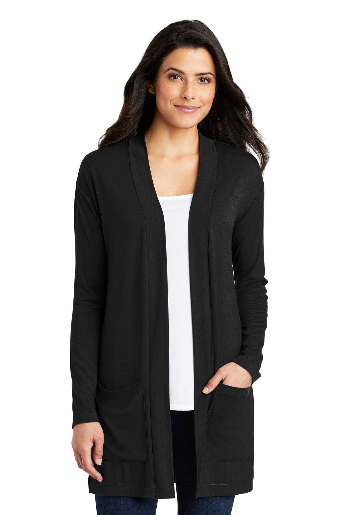 Port Authority Sweatshirts/Fleece Port Authority  ®  Ladies Concept Long Pocket Cardigan . LK5434