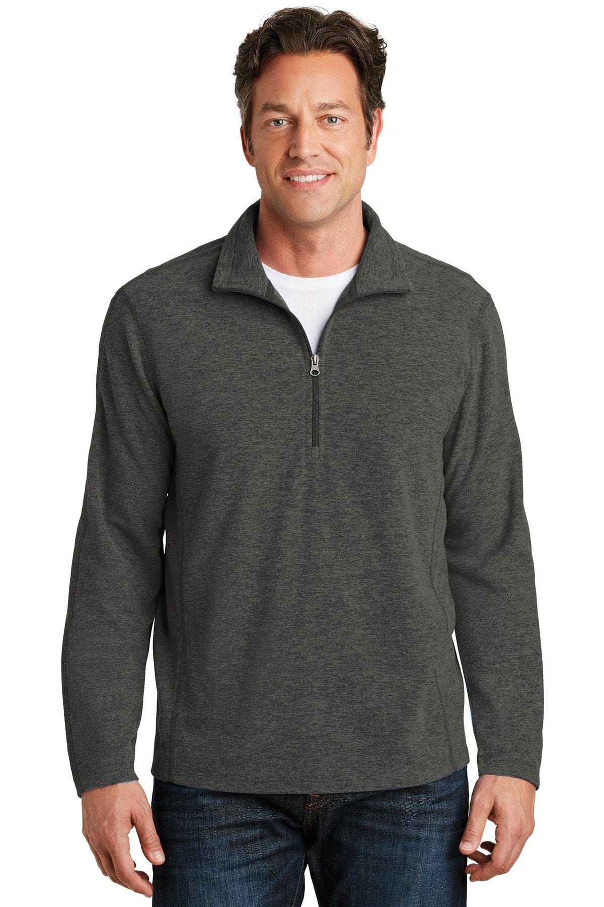 Port Authority Sweatshirts/Fleece XS / Black Charcoal Heather Port Authority®  Microfleece 1/2-Zip Pullover. F234