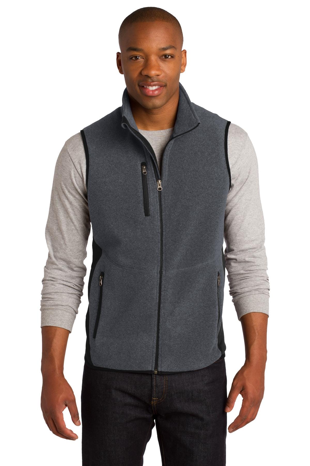 Port Authority Sweatshirts/Fleece XS / Charcoal Heather/ Black Port Authority®  R-Tek ®  Pro Fleece Full-Zip Vest. F228
