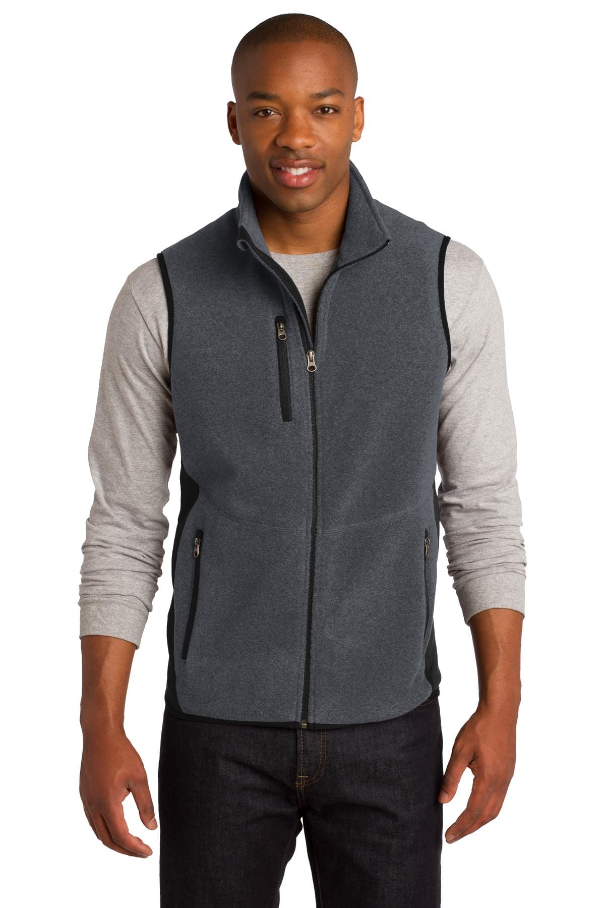 Port Authority Sweatshirts/Fleece XS / Charcoal Heather/ Black Port Authority®  R-Tek ®  Pro Fleece Full-Zip Vest. F228