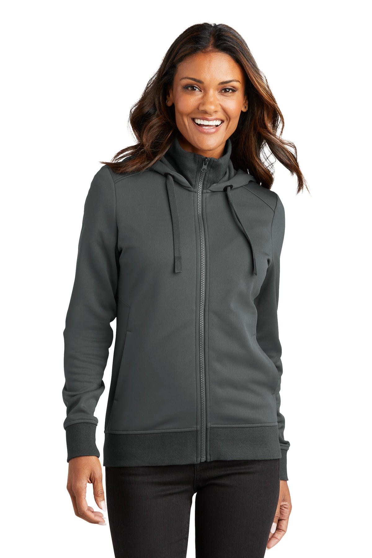 Port Authority Sweatshirts/Fleece XS / Graphite Port Authority L814: Ladies Smooth Fleece Hooded Jacket
