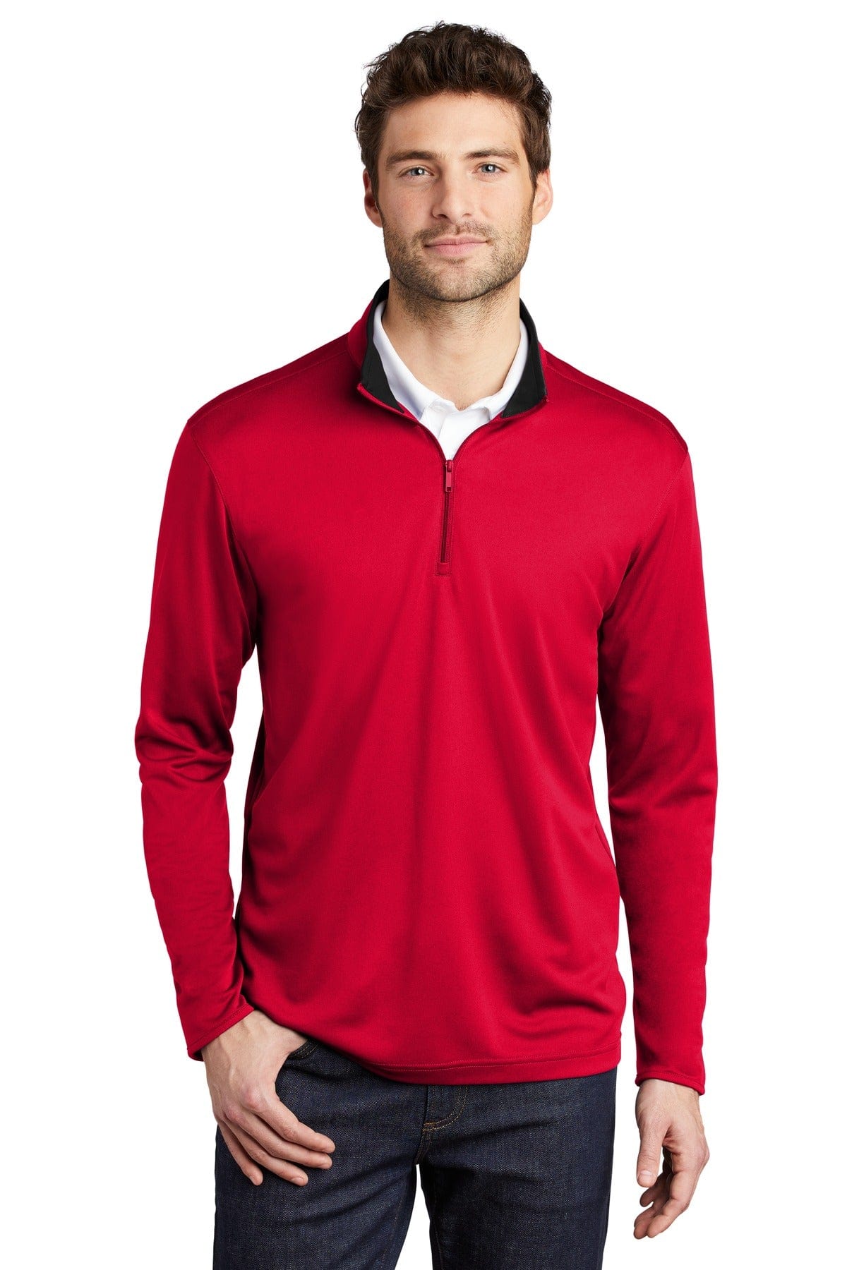Port Authority Sweatshirts/Fleece XS / Red/ Black Port Authority®  Silk Touch™  Performance 1/4-Zip K584