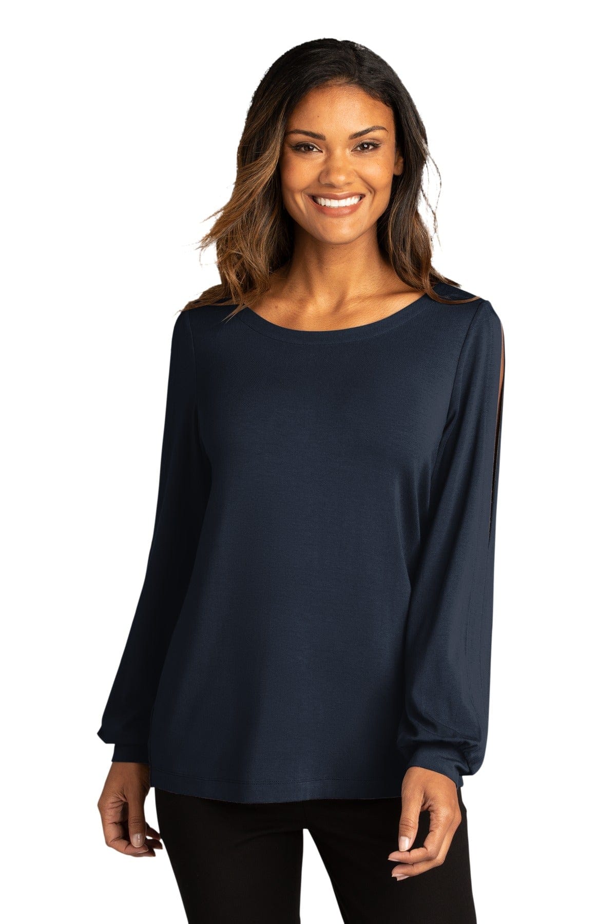 Port Authority Sweatshirts/Fleece XS / River Blue Navy Port Authority  ®  Ladies Luxe Knit Jewel Neck Top. LK5600