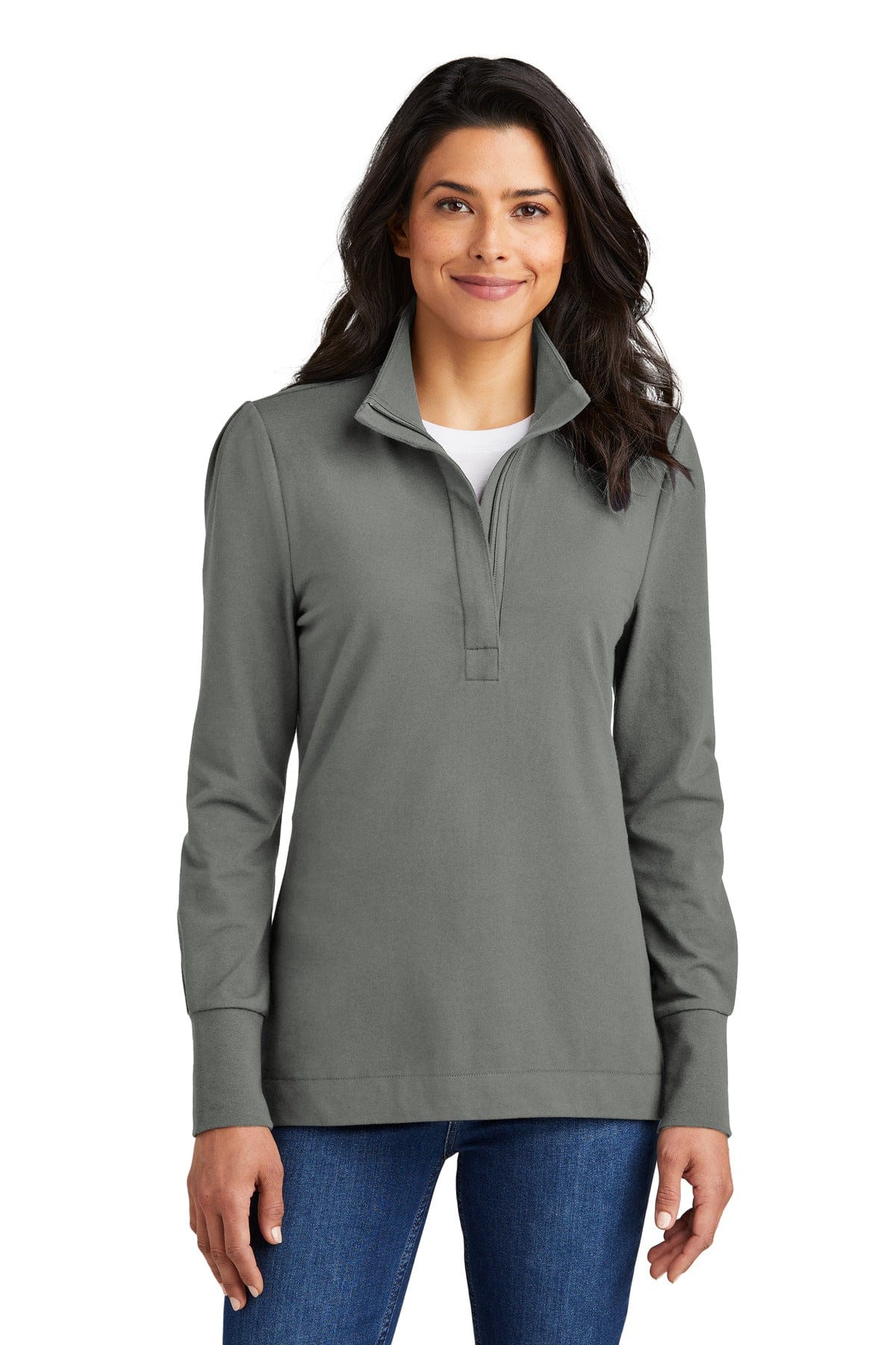 Port Authority Sweatshirts/Fleece S / Shadow Grey Port Authority LK829: Ladies Fairway Stretch 1/4-Zip