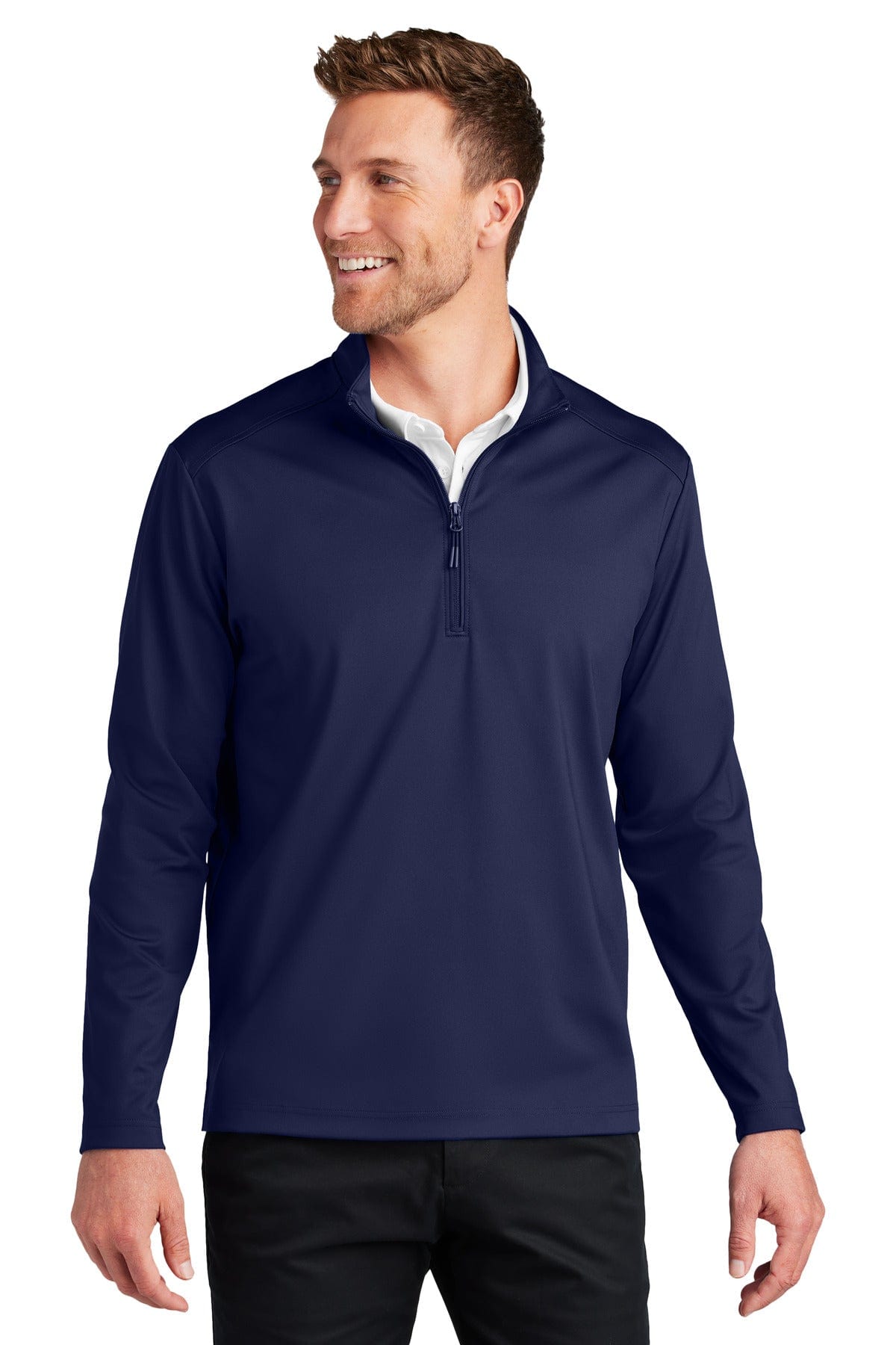 Port Authority Sweatshirts/Fleece L / True Navy Port Authority K880: C-FREE Double Knit 1/4-Zip