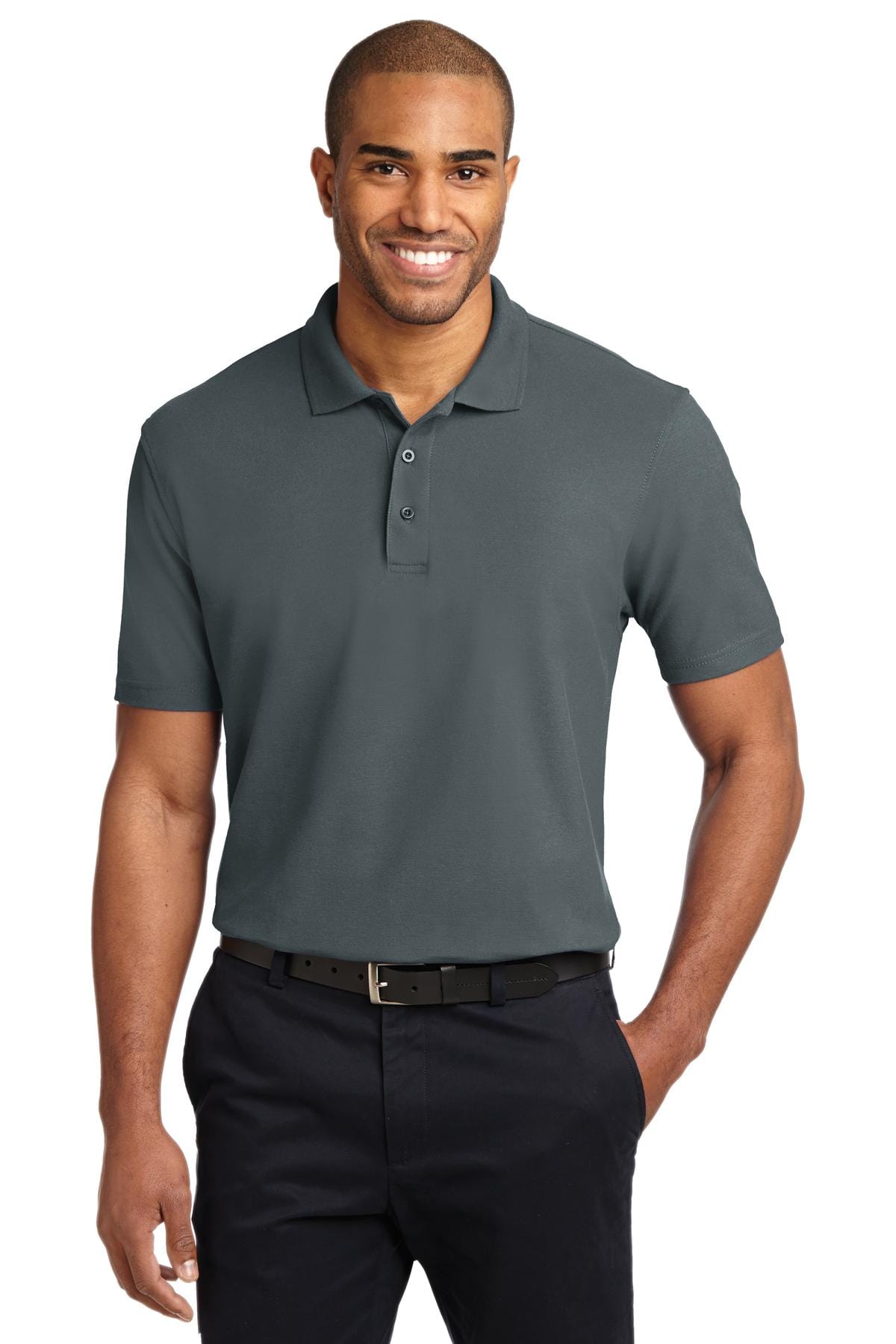 Port Authority Tall LT / Steel Grey Port Authority Tall Stain-Release Polo. TLK510