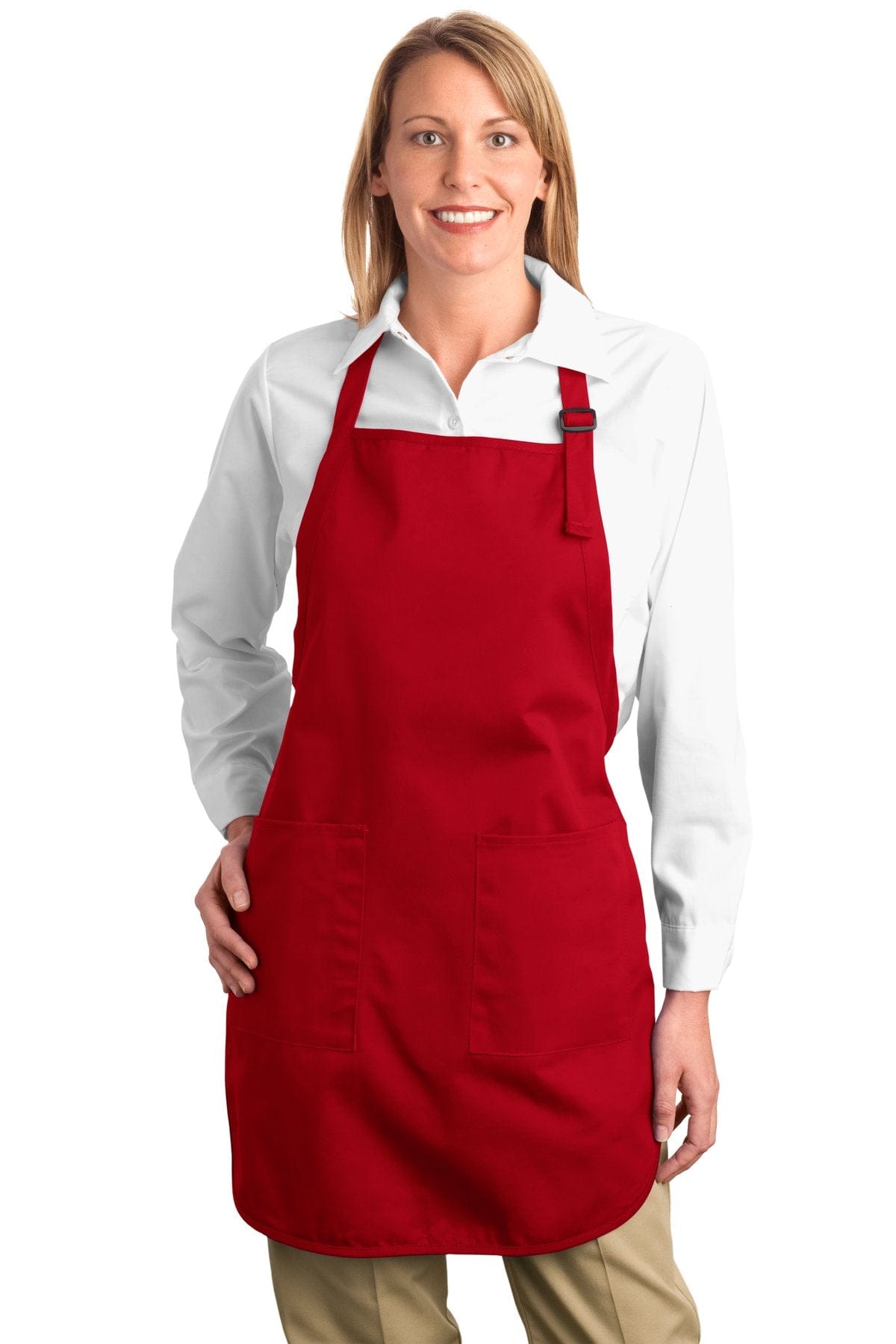 Port Authority Workwear OSFA / Red Port Authority ®  Full-Length Apron with Pockets.  A500