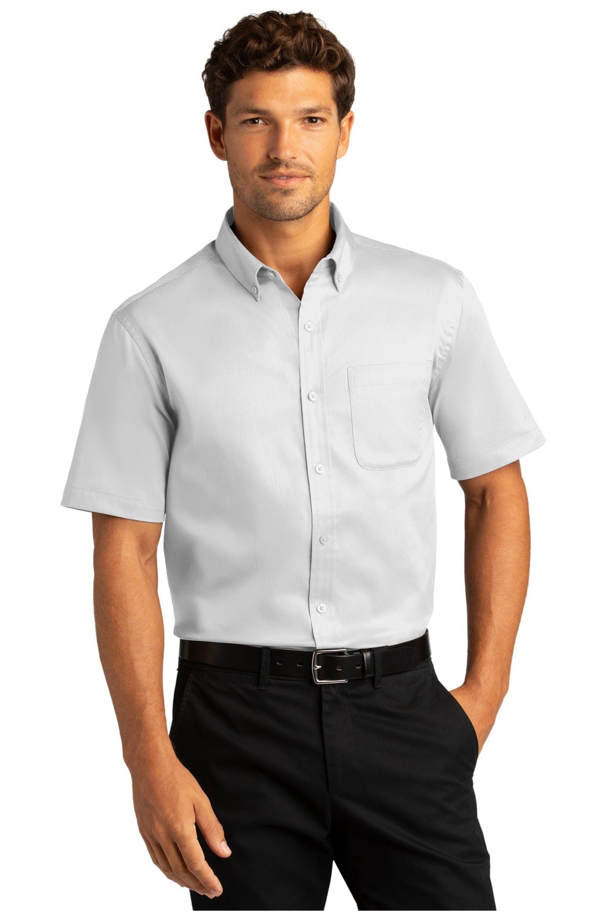 Port Authority Woven Shirts 2XL / White Port Authority ®  Short Sleeve SuperPro React ™  Twill Shirt. W809